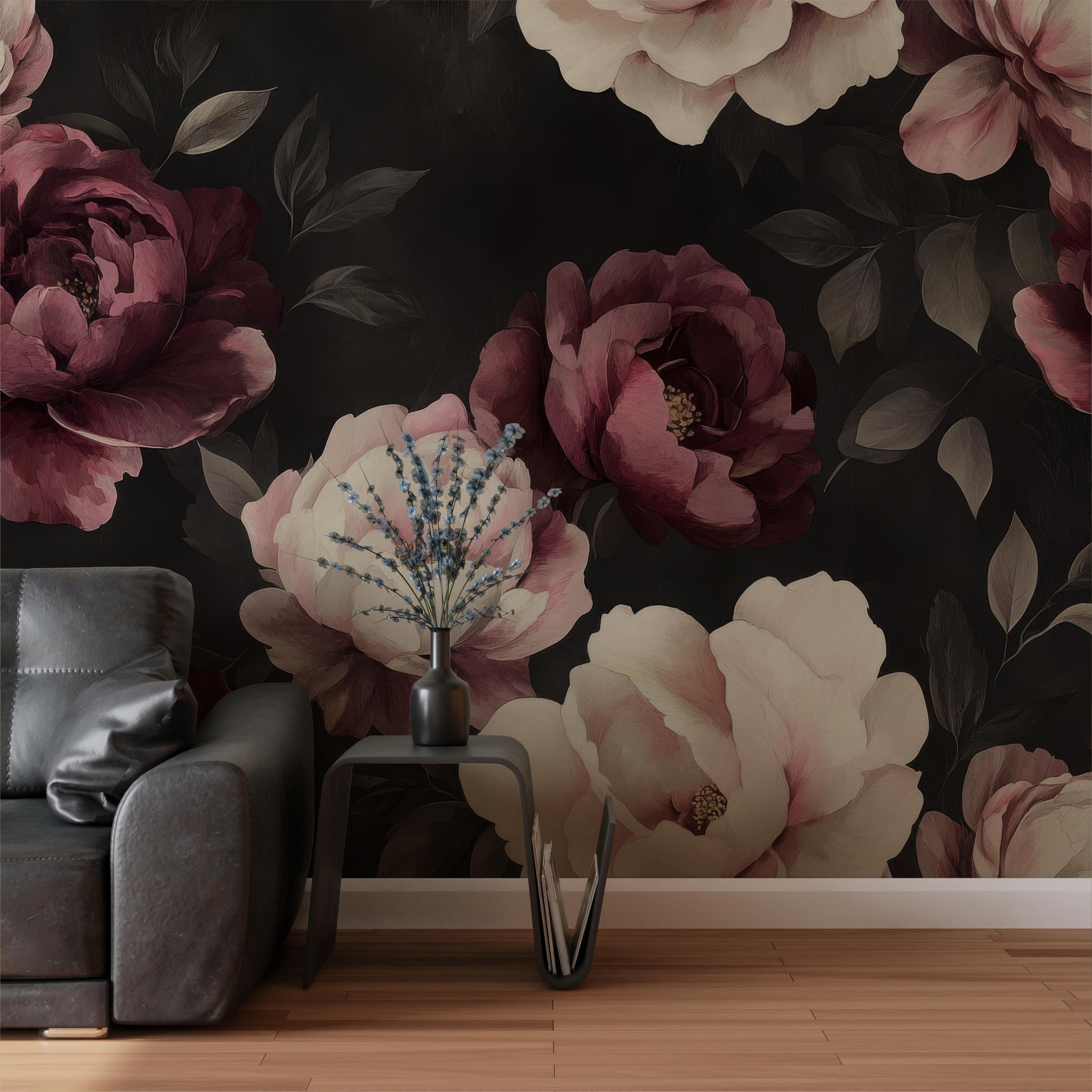 Oversized Peony Floral Wallpaper