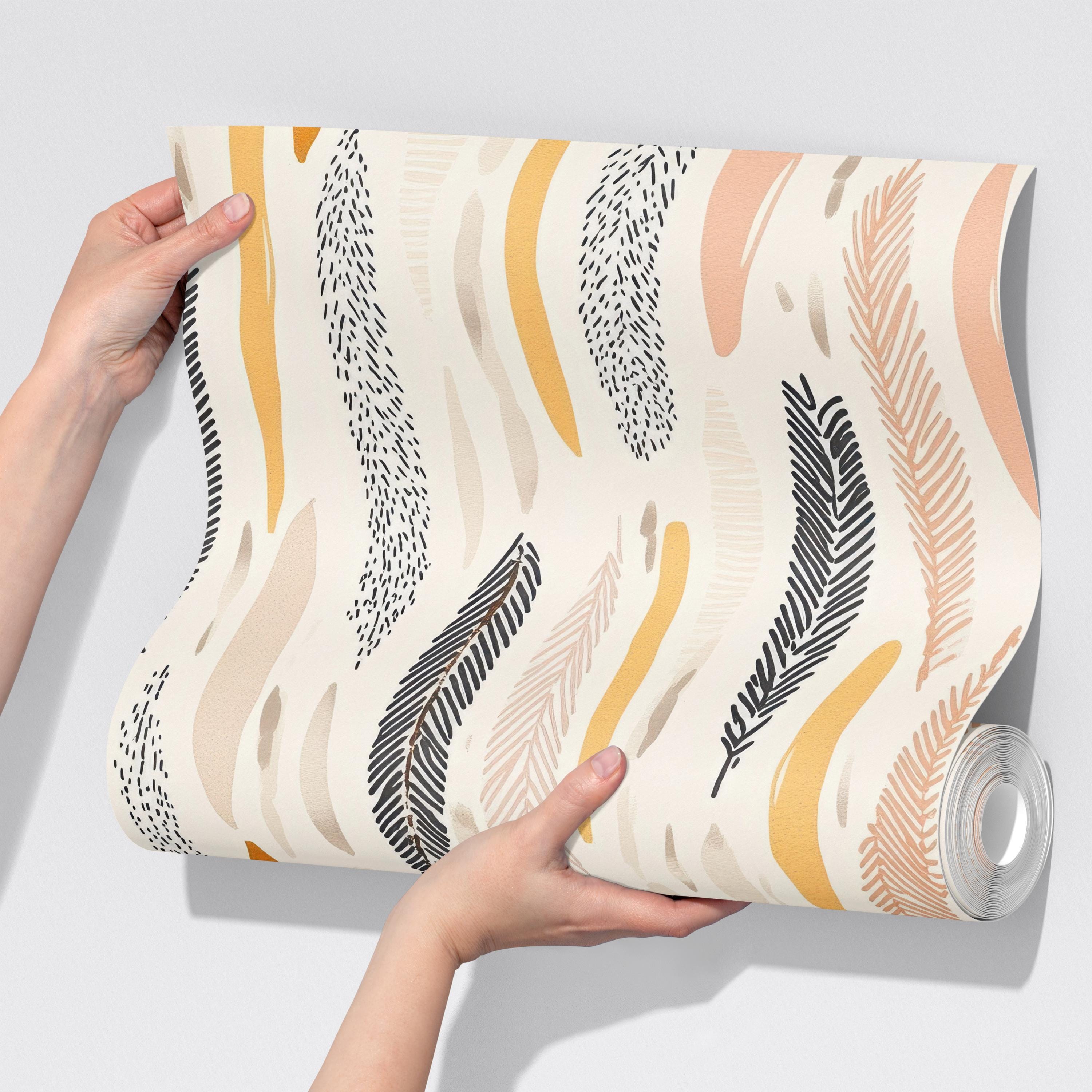 Modern Abstract Feather Wallpaper