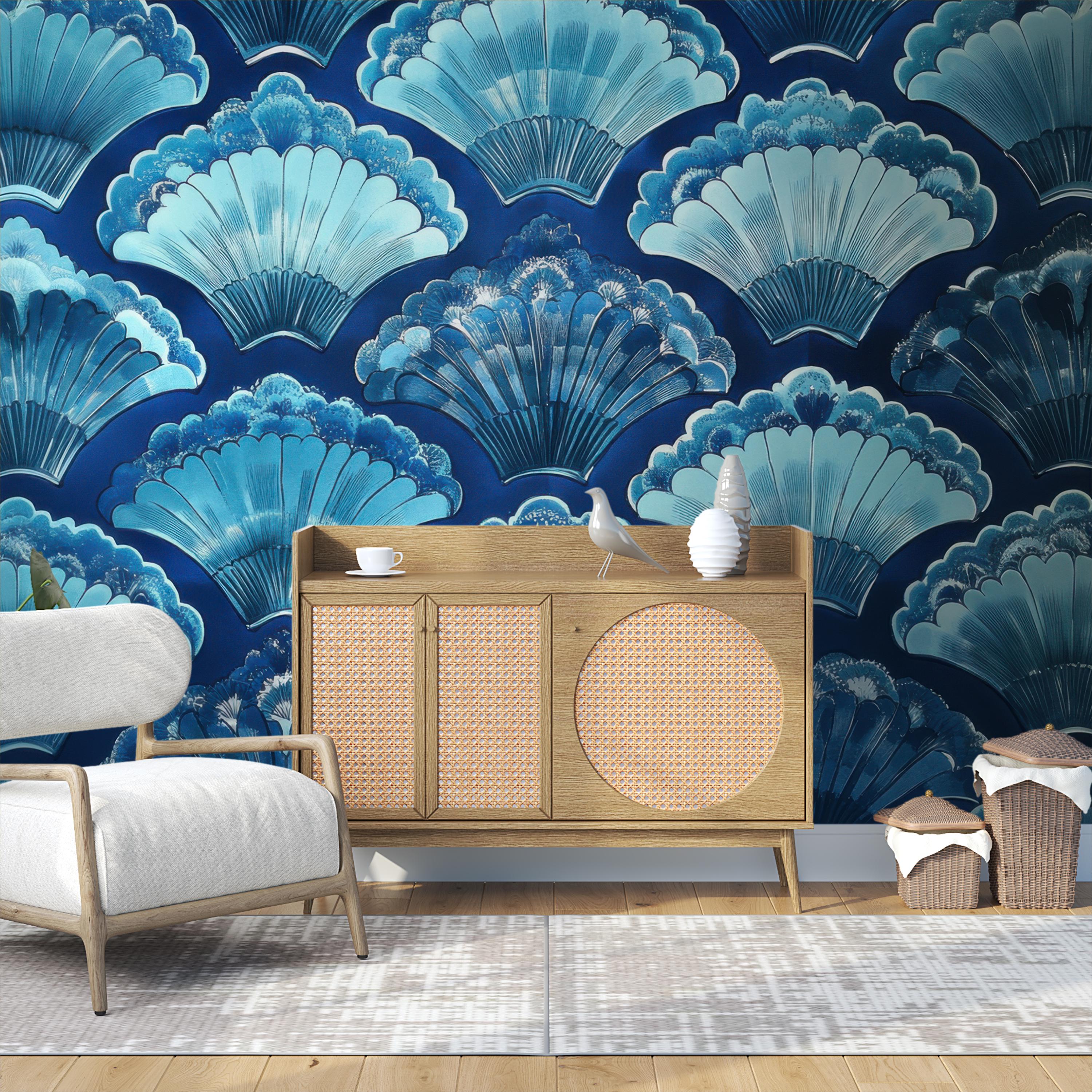 Vintage Coastal Seashell Wallpaper