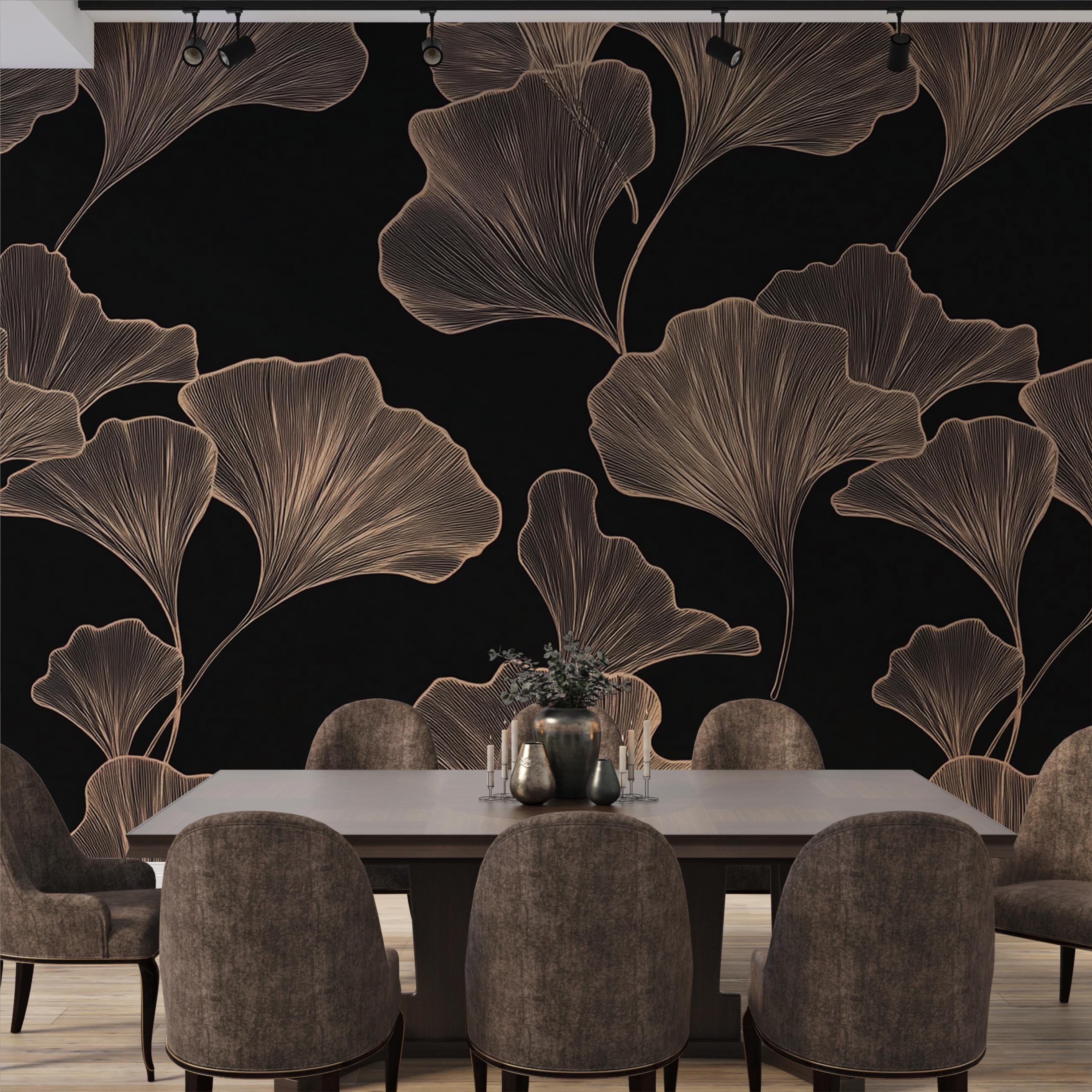 Luxury Ginkgo Leaf Wallpaper