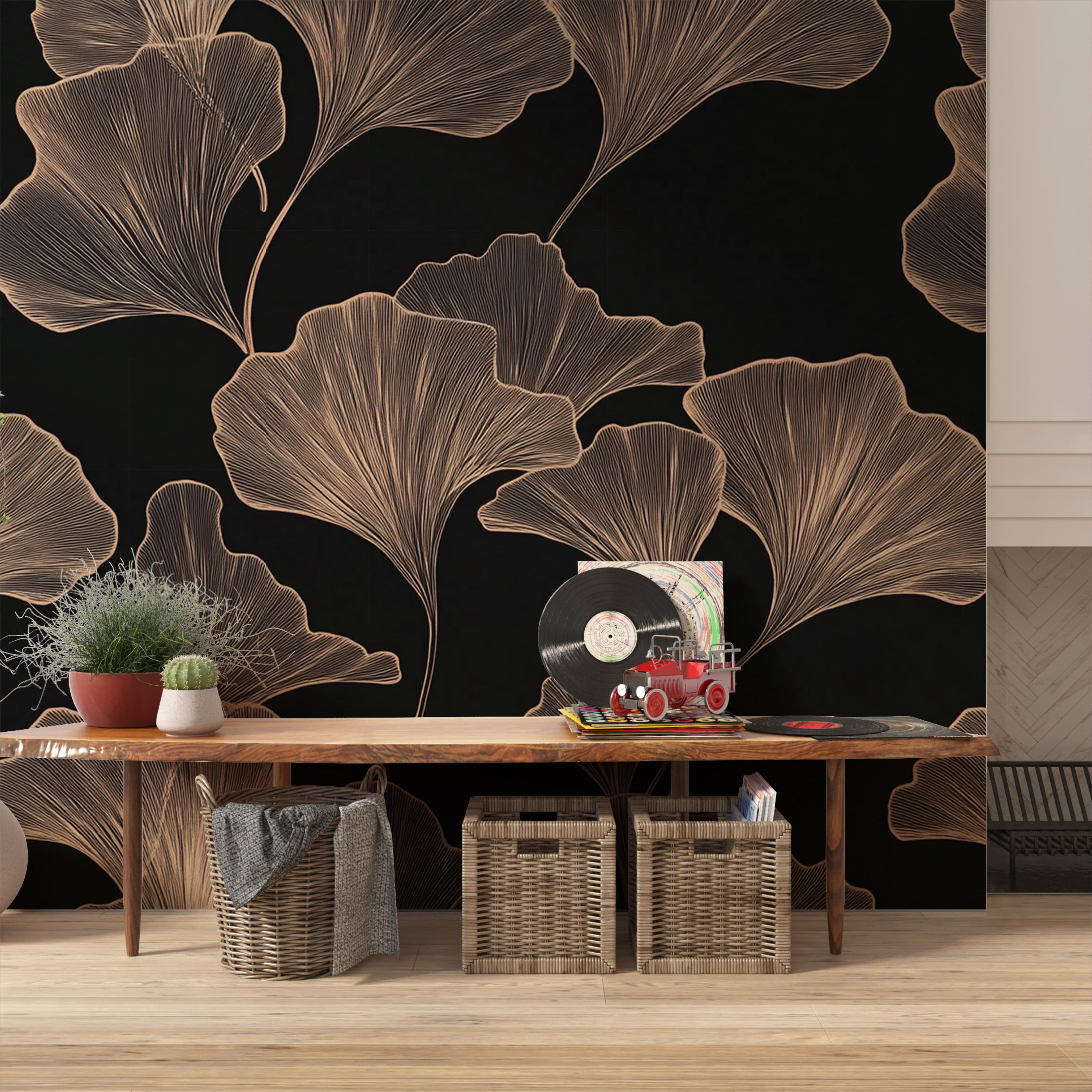 Luxury Ginkgo Leaf Wallpaper