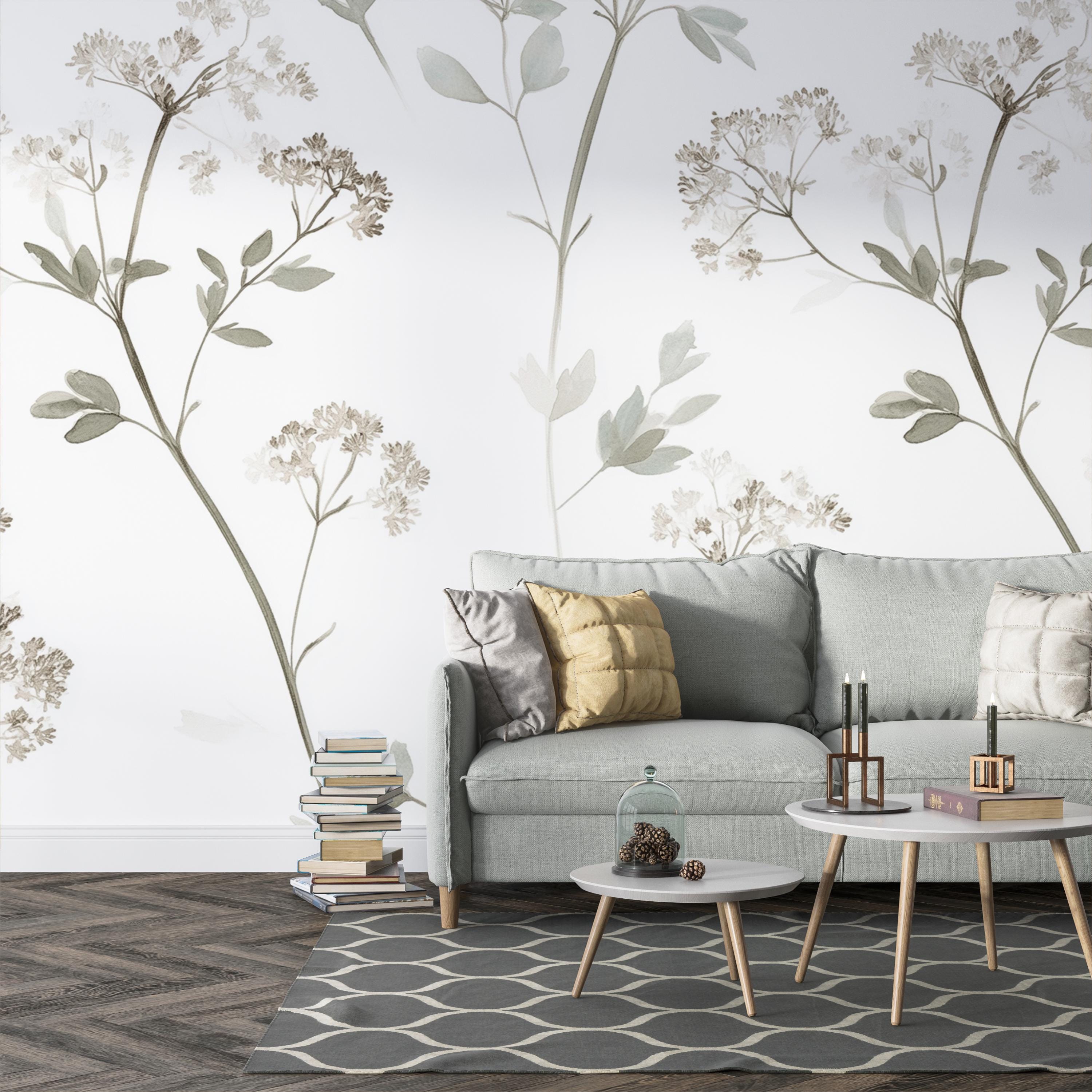 Serene Watercolor Wildflower Wallpaper