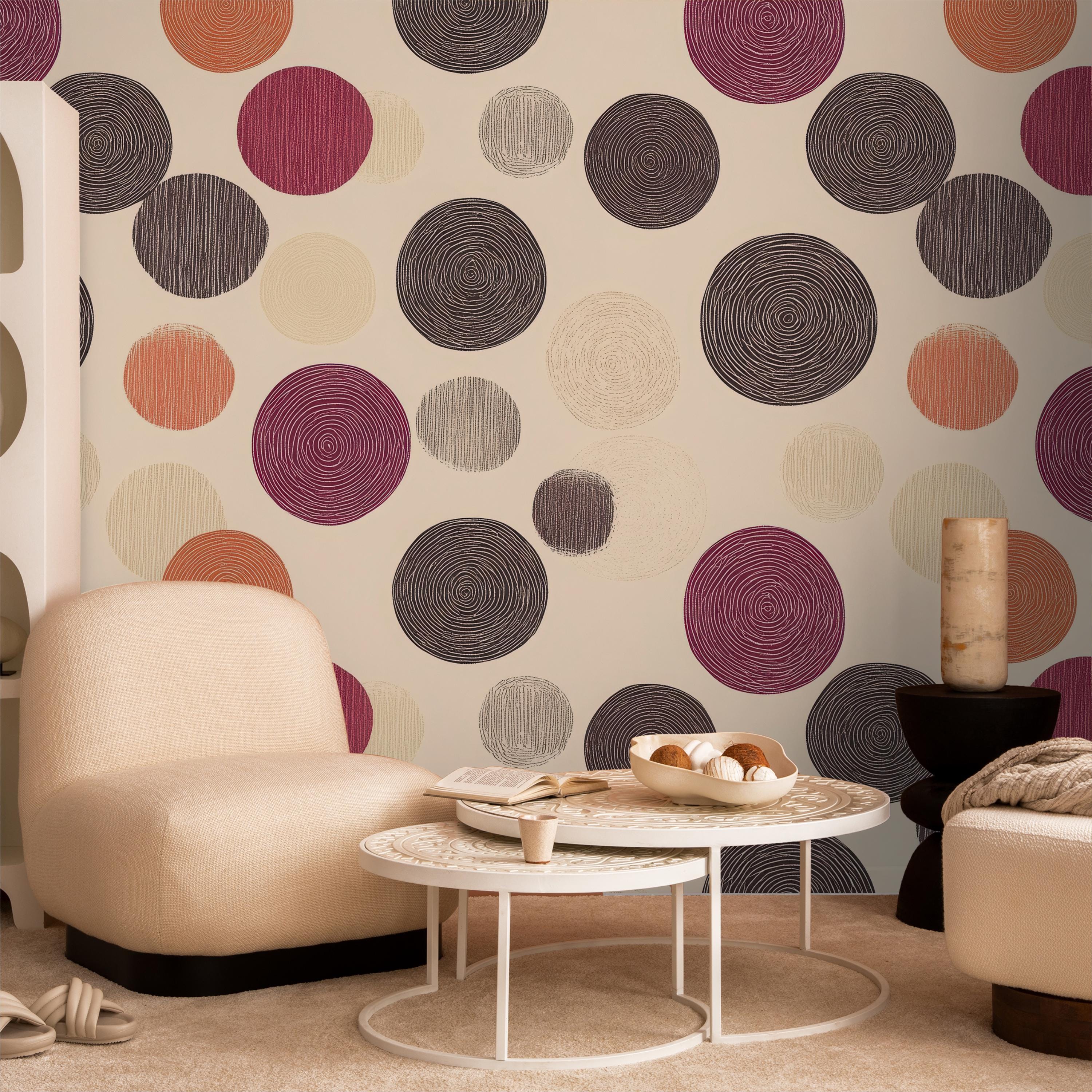 Earth Tone Geometric Circle Wallpaper