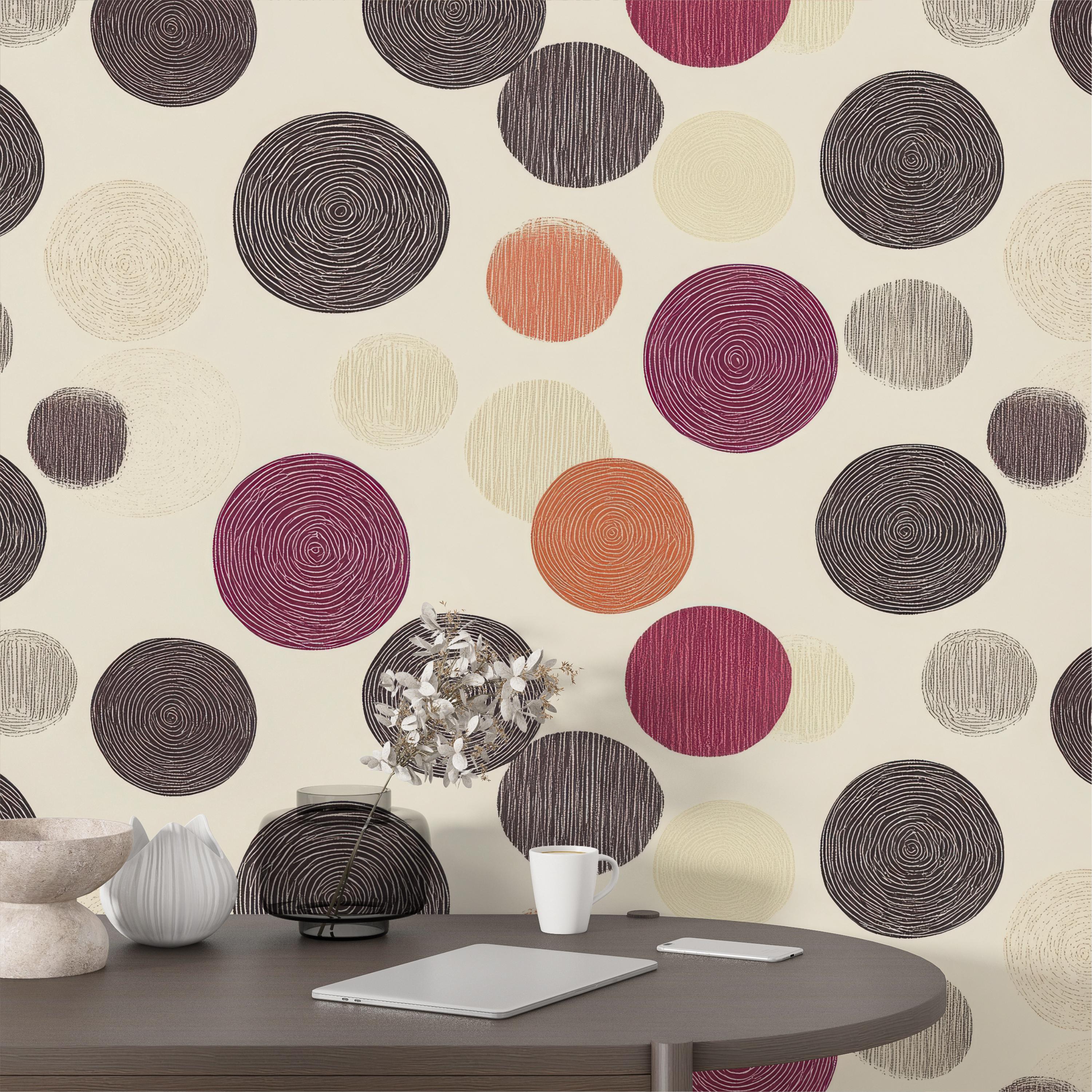 Earth Tone Geometric Circle Wallpaper