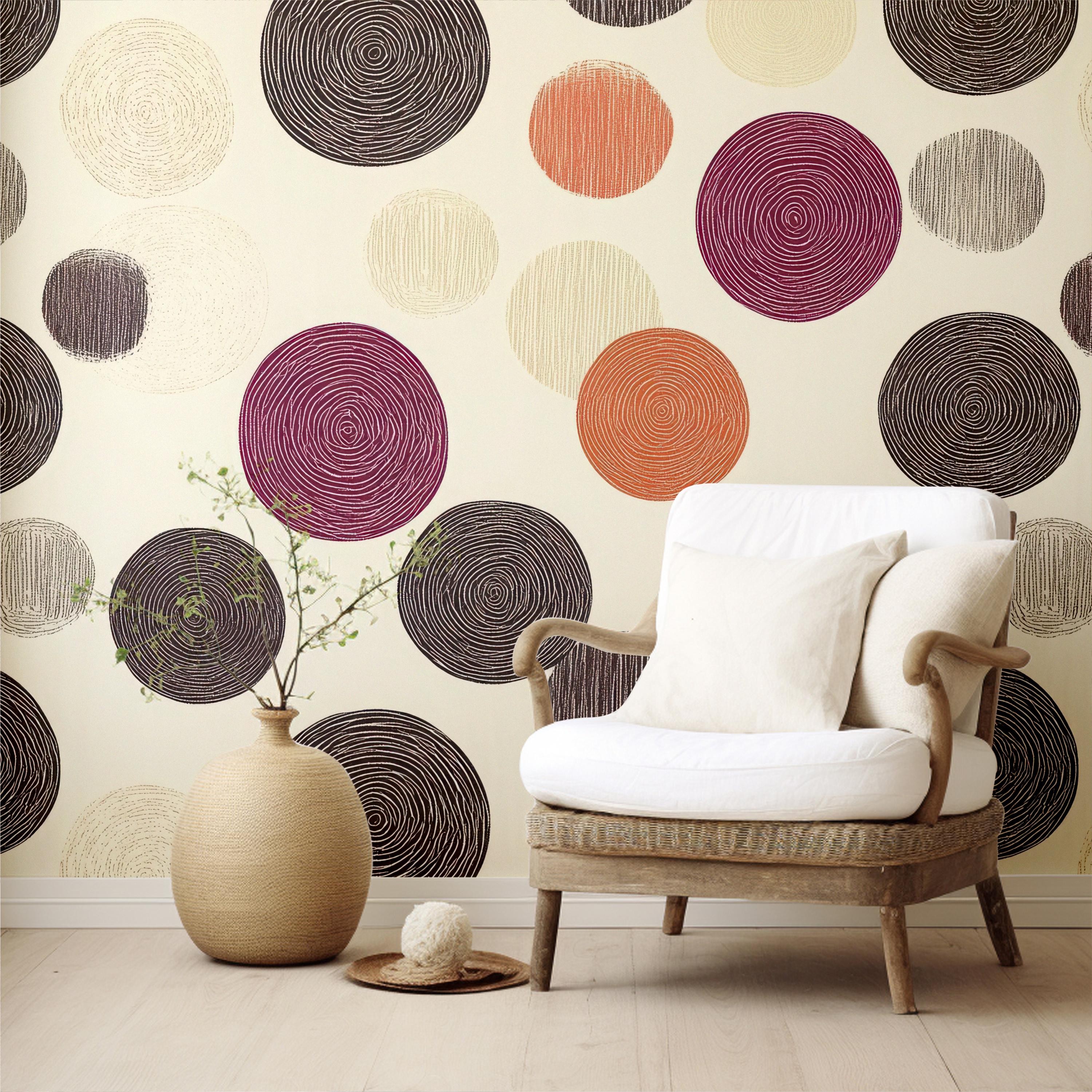 Earth Tone Geometric Circle Wallpaper