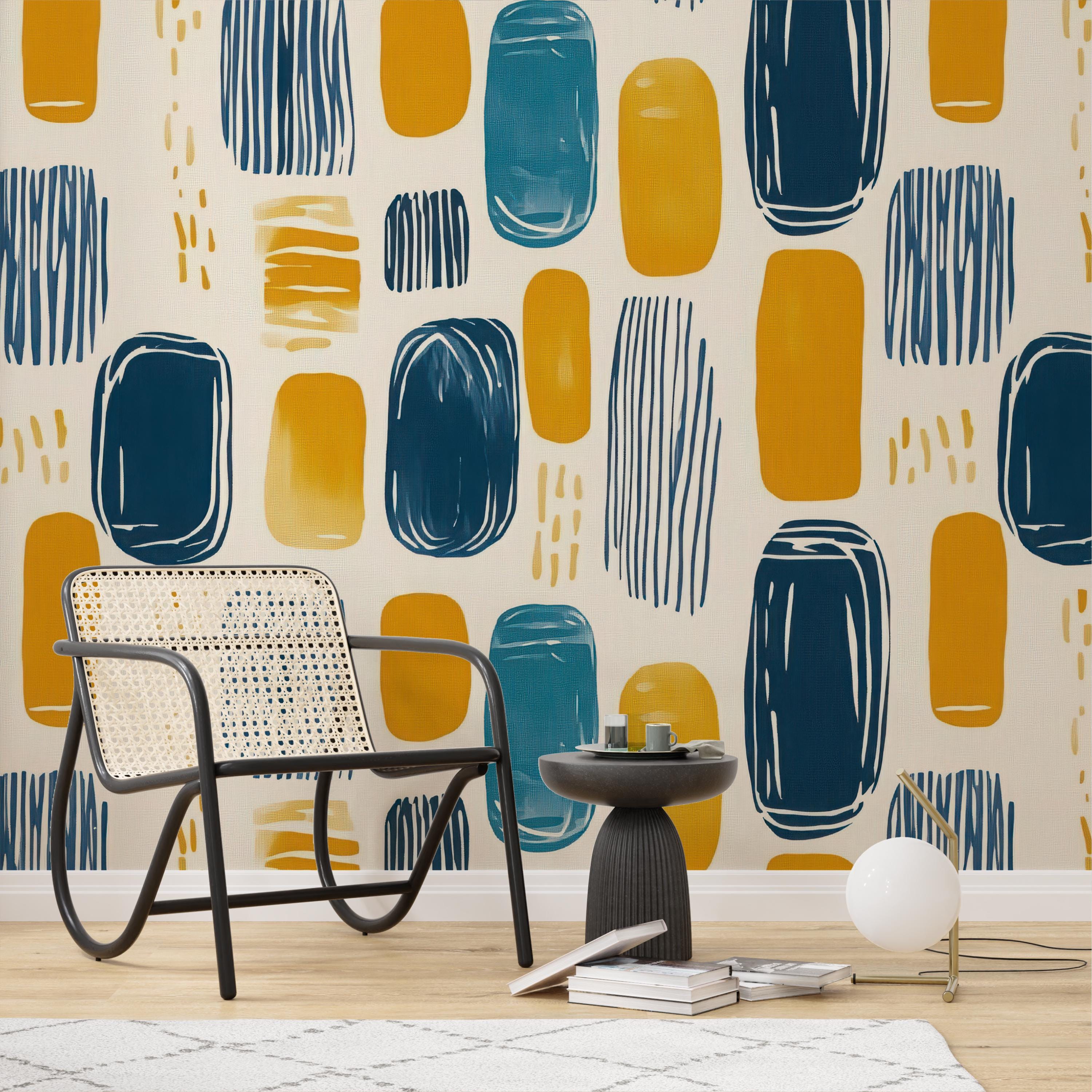 Retro Mid Century Abstract Wallpaper