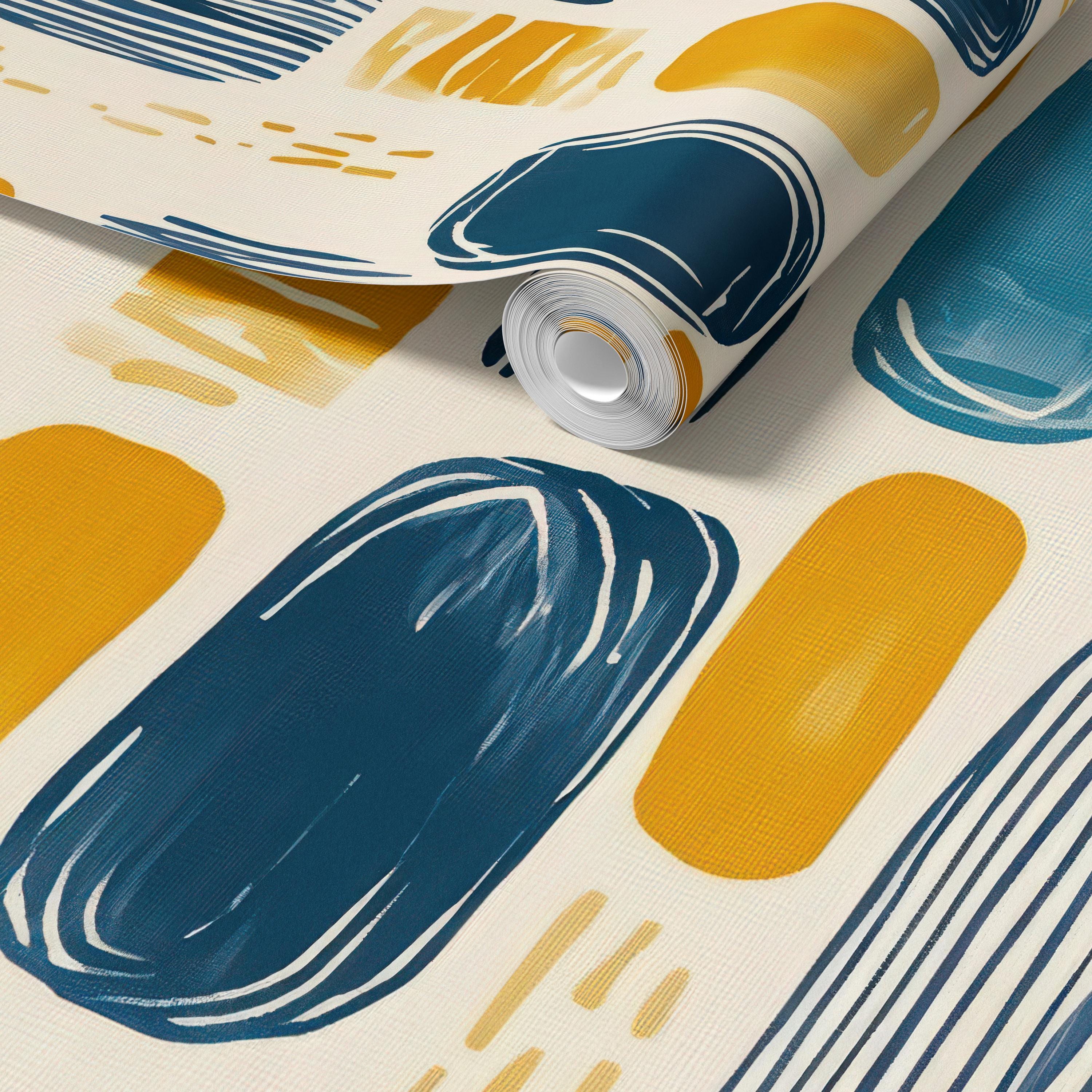 Retro Mid Century Abstract Wallpaper