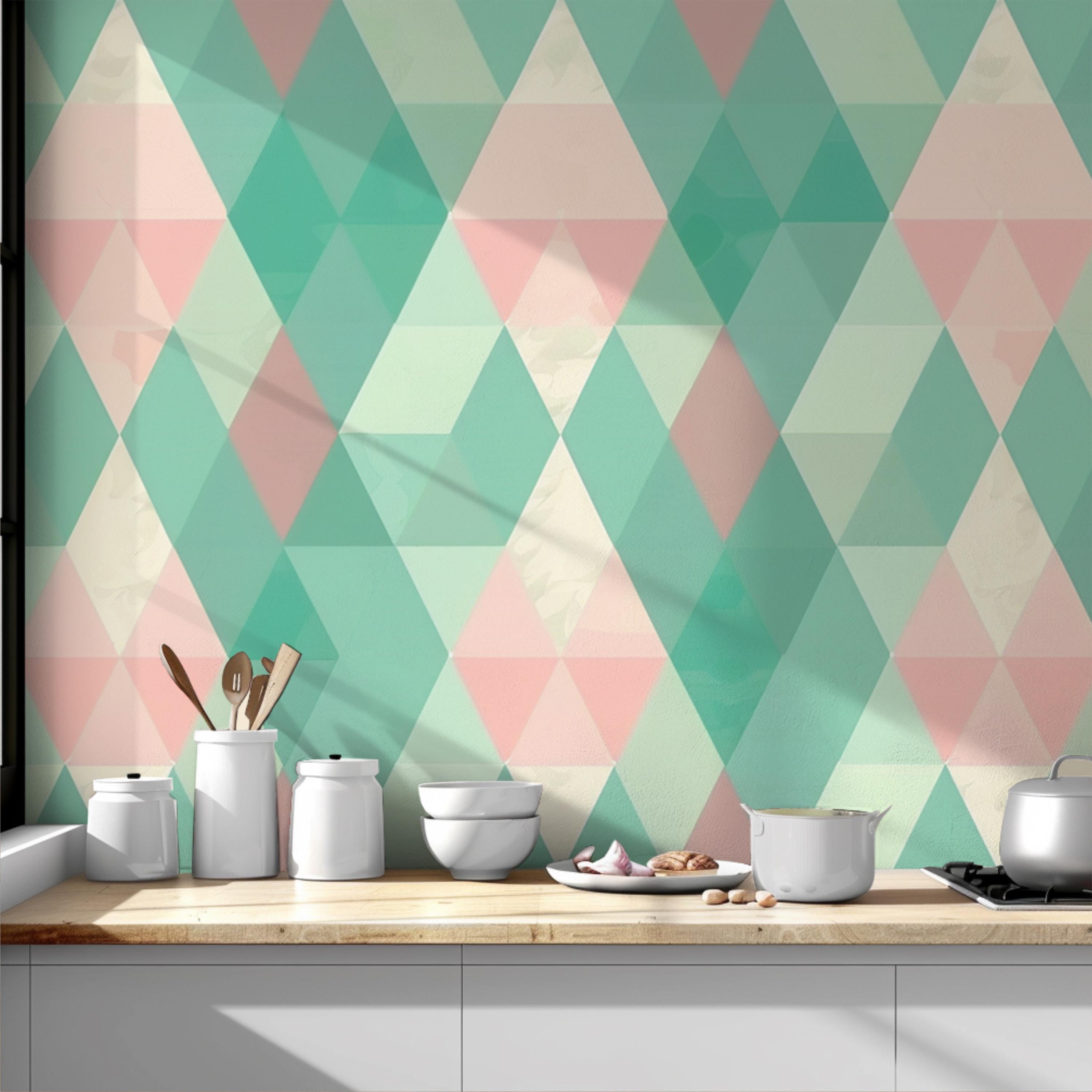 Pastel Diamond Pattern Wallpaper