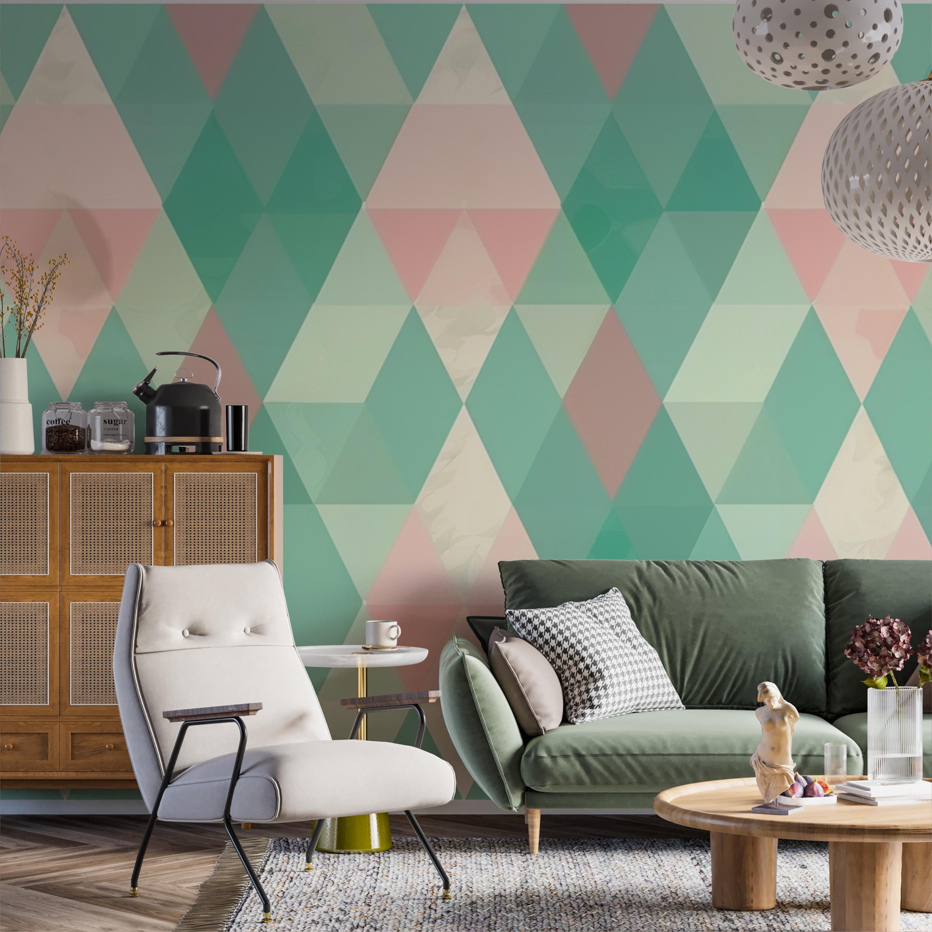 Pastel Diamond Pattern Wallpaper