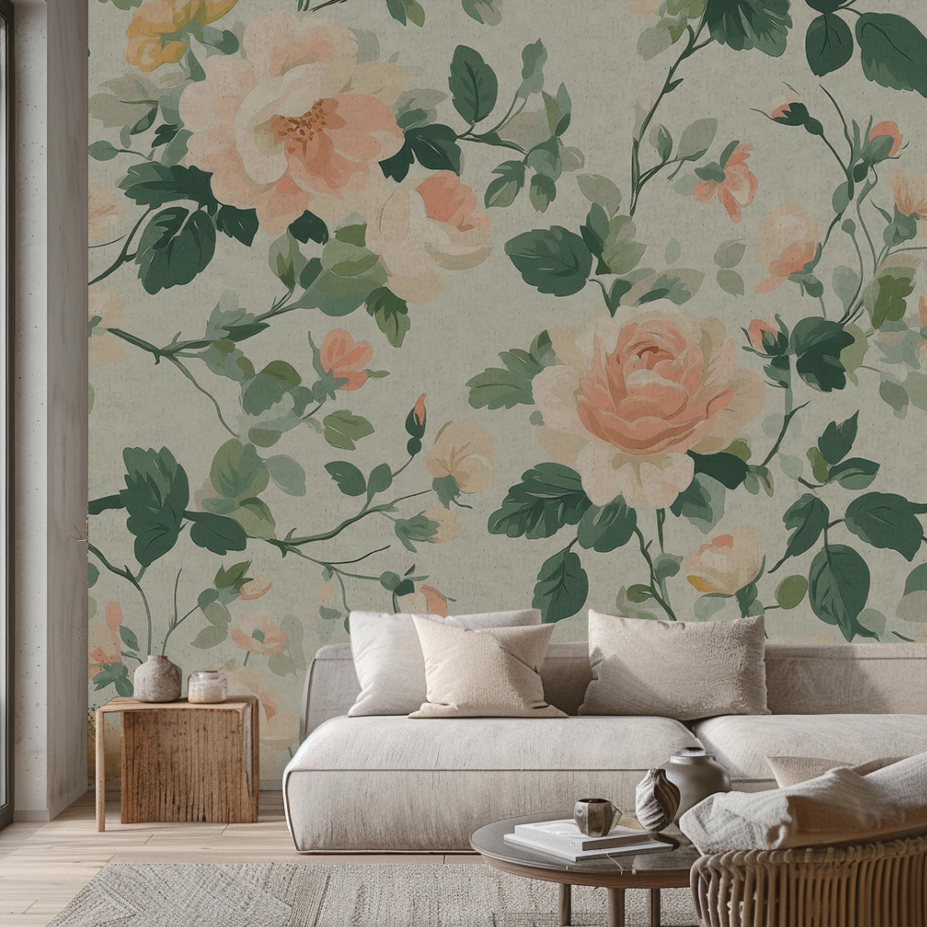 Blush Pink Rose Wallpaper Mural