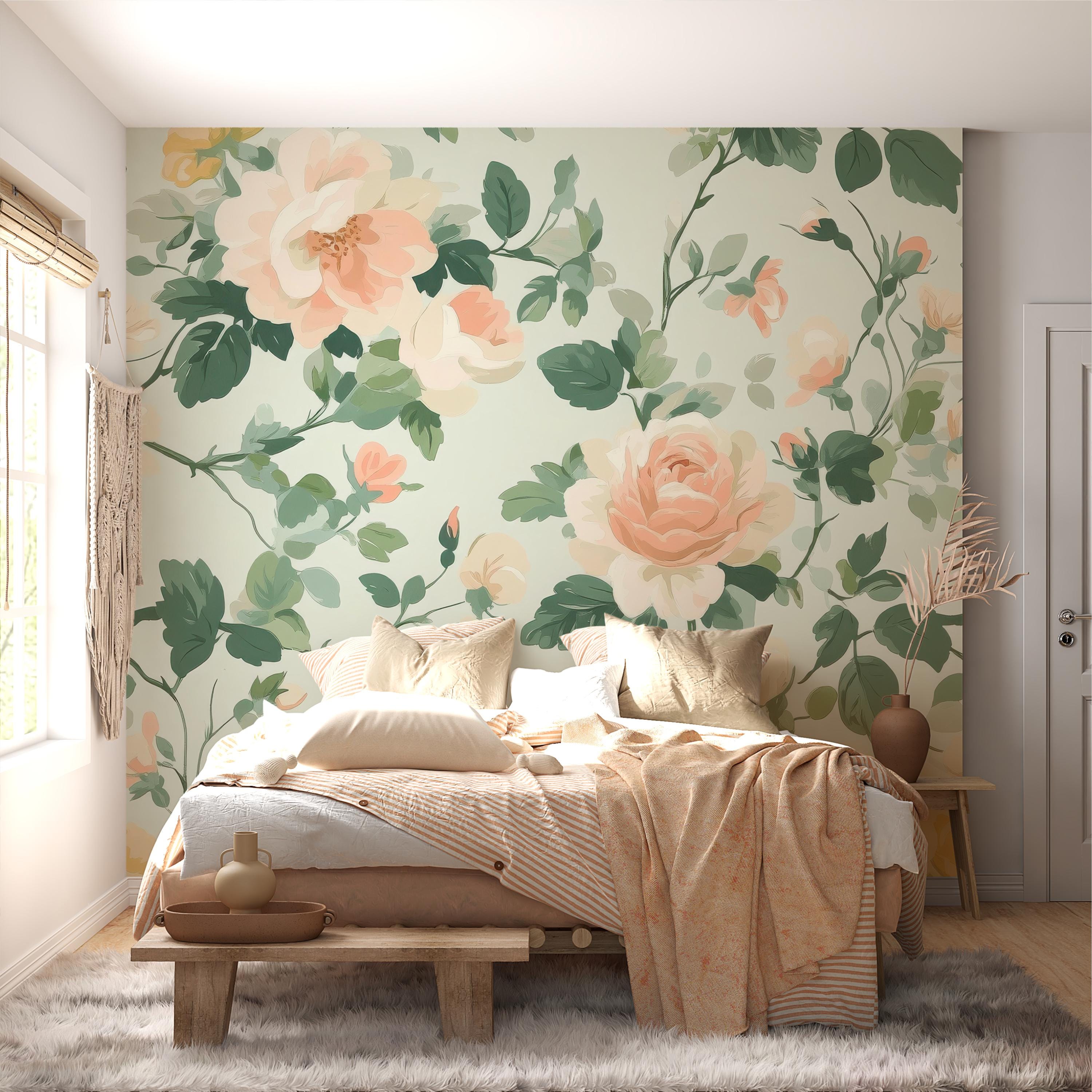 Blush Pink Rose Wallpaper Mural