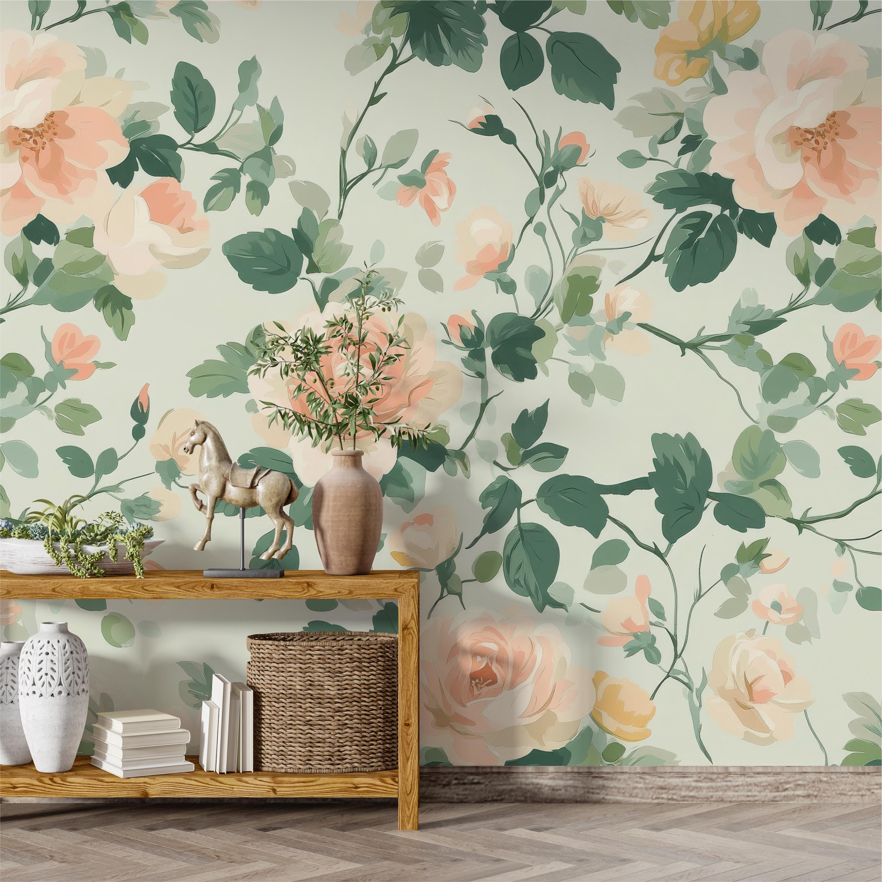 Blush Pink Rose Wallpaper Mural