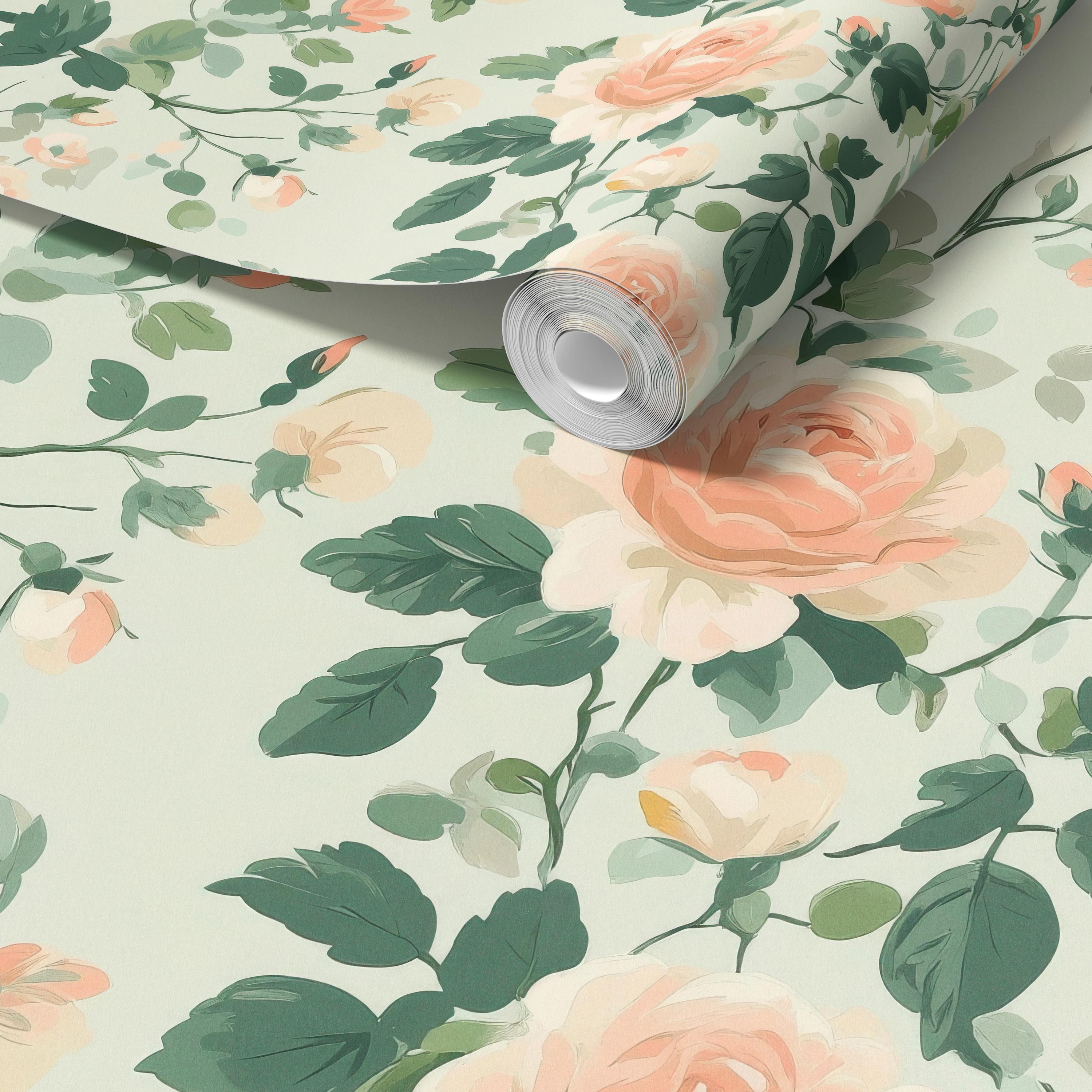 Blush Pink Rose Wallpaper Mural