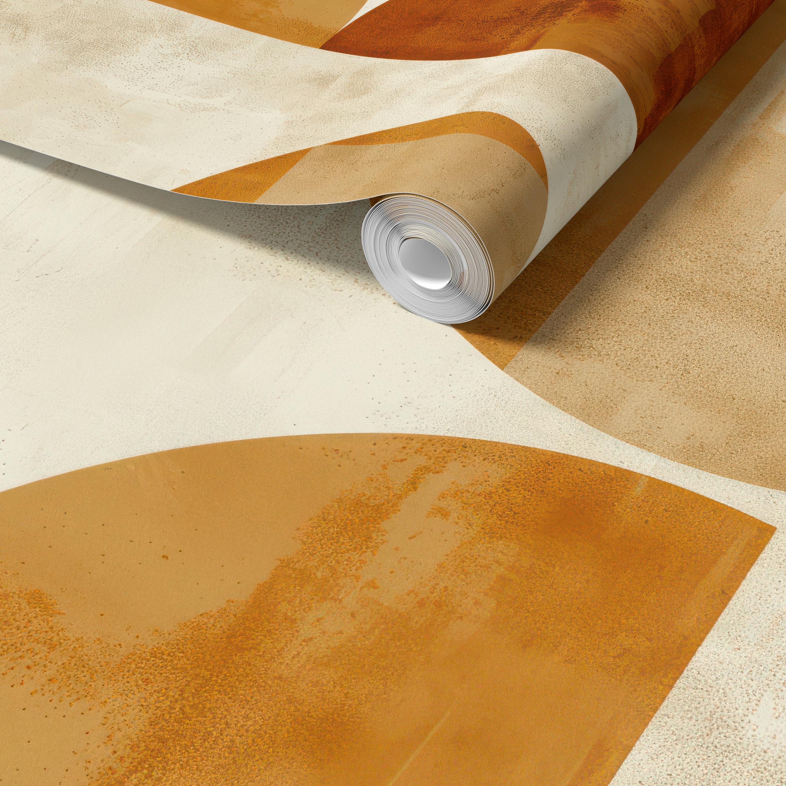 Rust Orange Mid Century Wallpaper