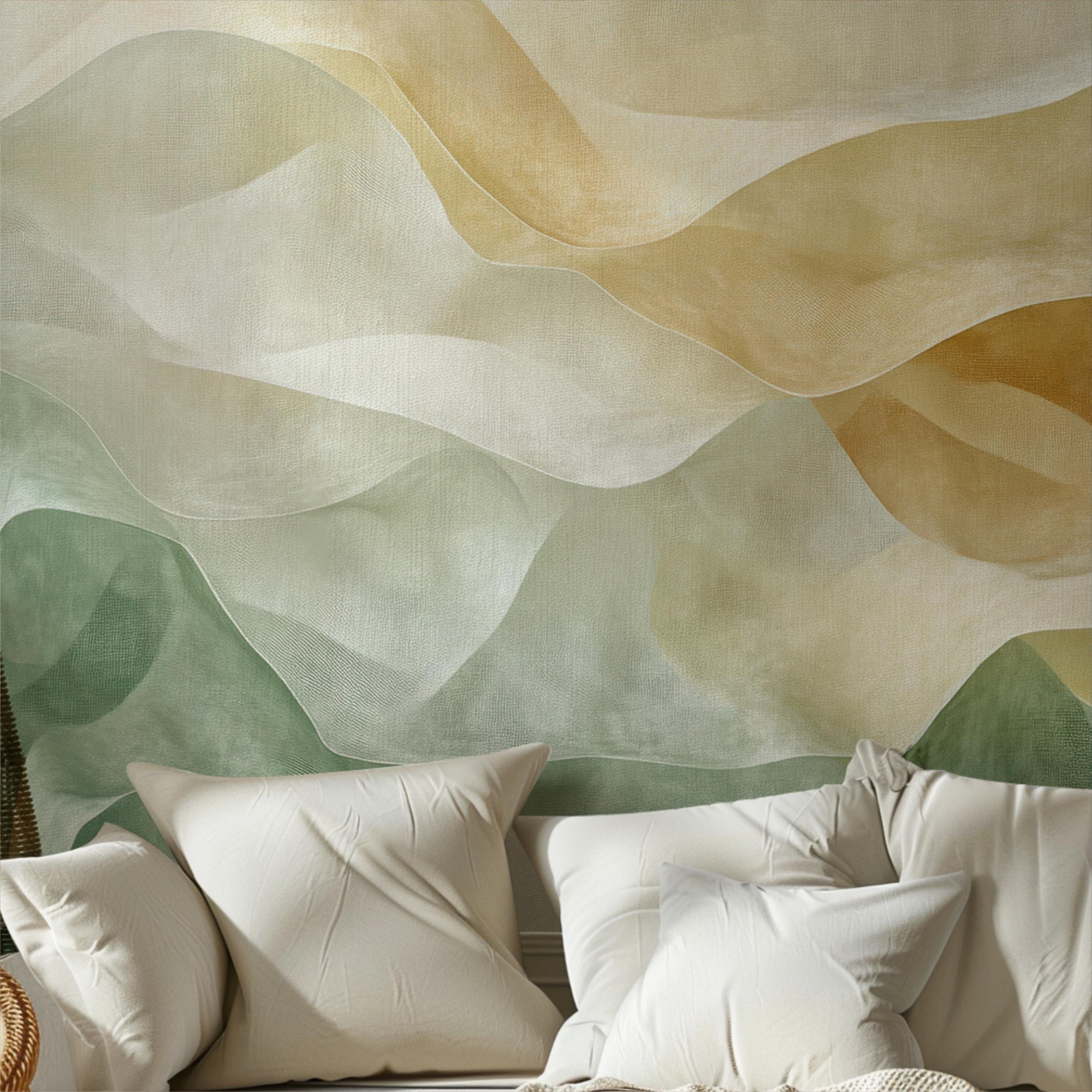 Warm Earthy Wave Wallpaper Mural