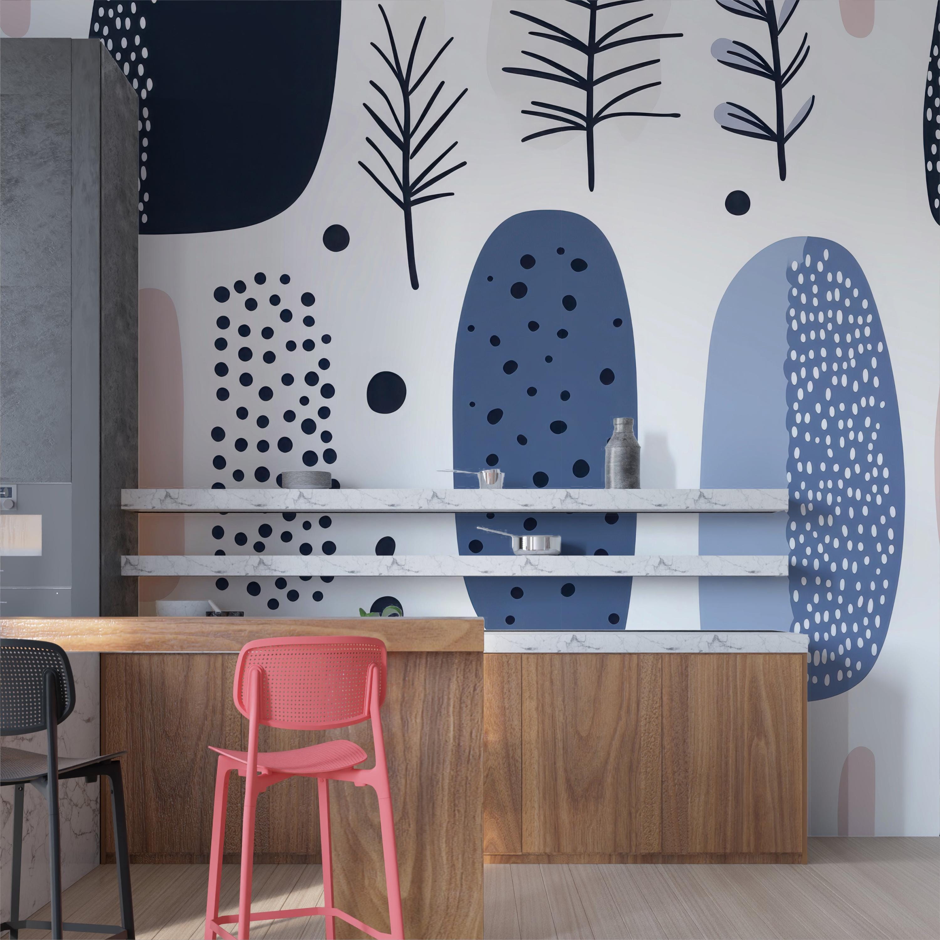 Modern Abstract Polka Dot Wallpaper