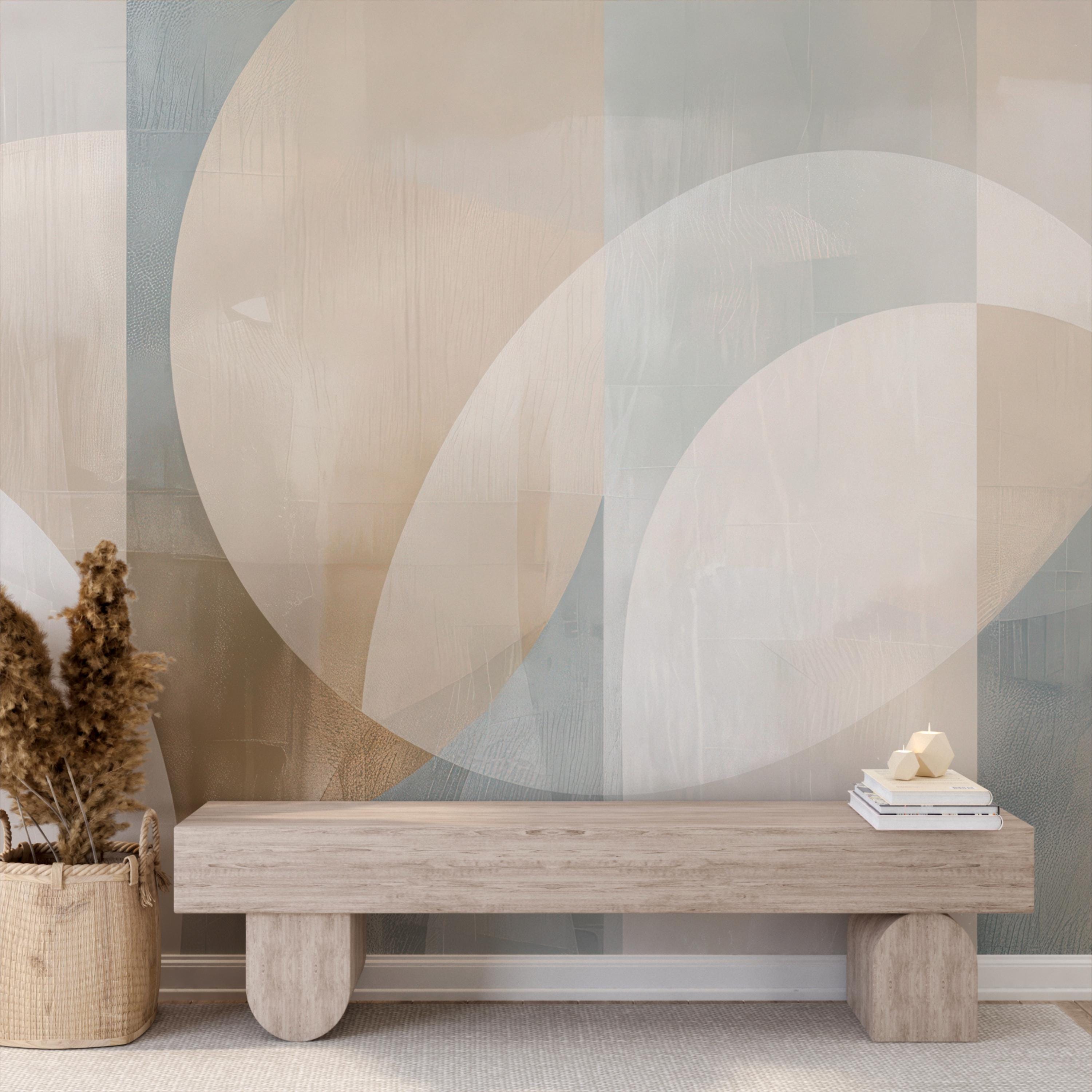 Neutral Curve Earth Tone Wallpaper
