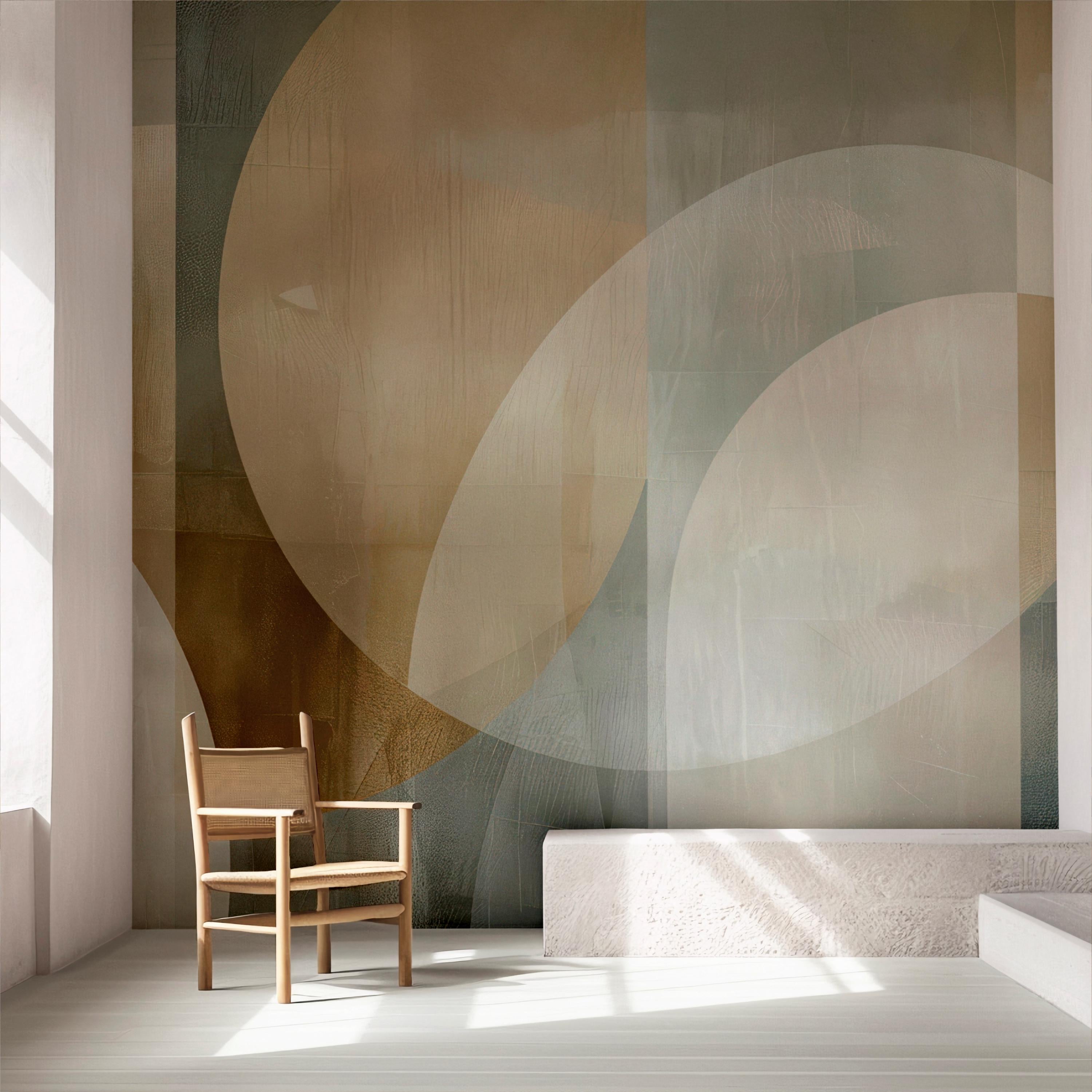 Neutral Curve Earth Tone Wallpaper