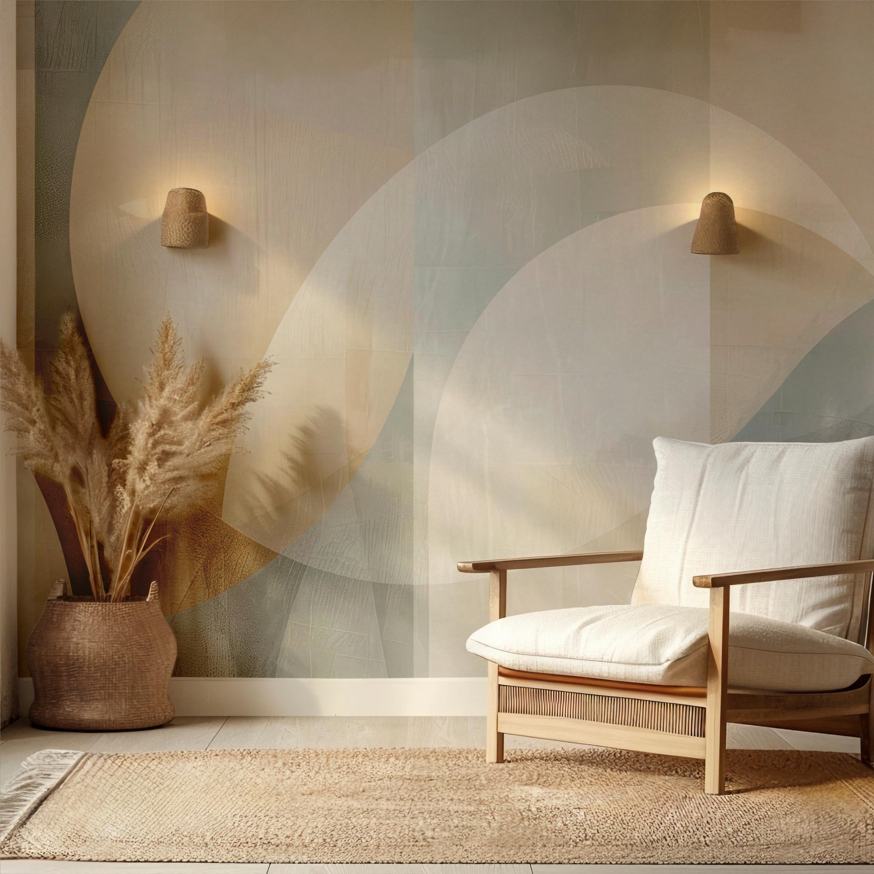Neutral Curve Earth Tone Wallpaper
