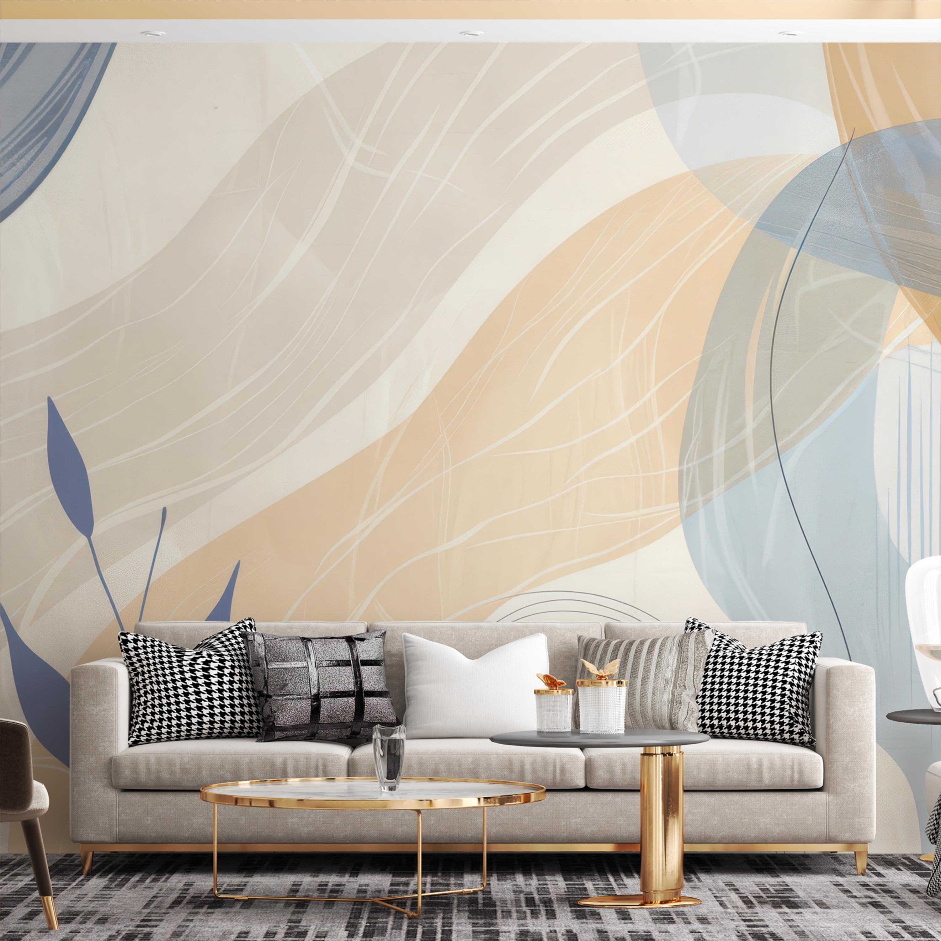 Serene Flowing Abstract Leaf Wallpaper