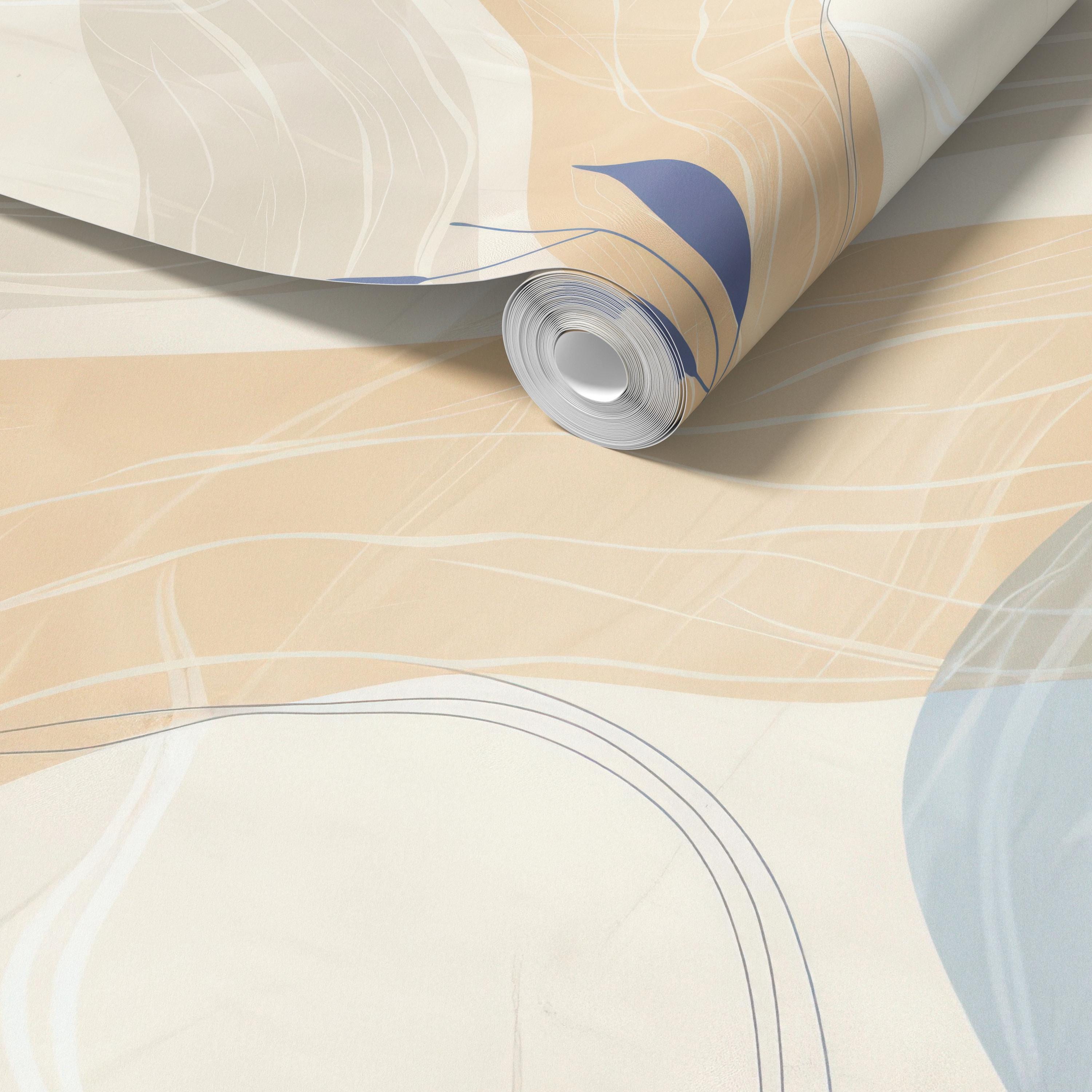 Serene Flowing Abstract Leaf Wallpaper