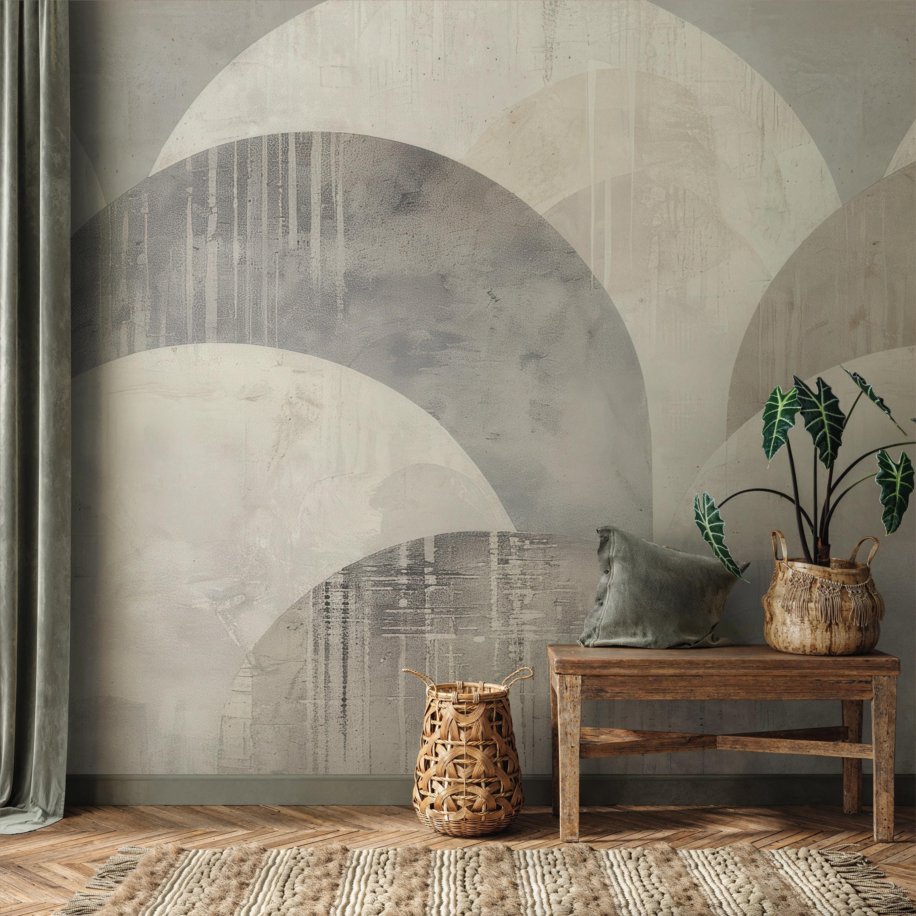 Soft Beige Arch Wallpaper Mural