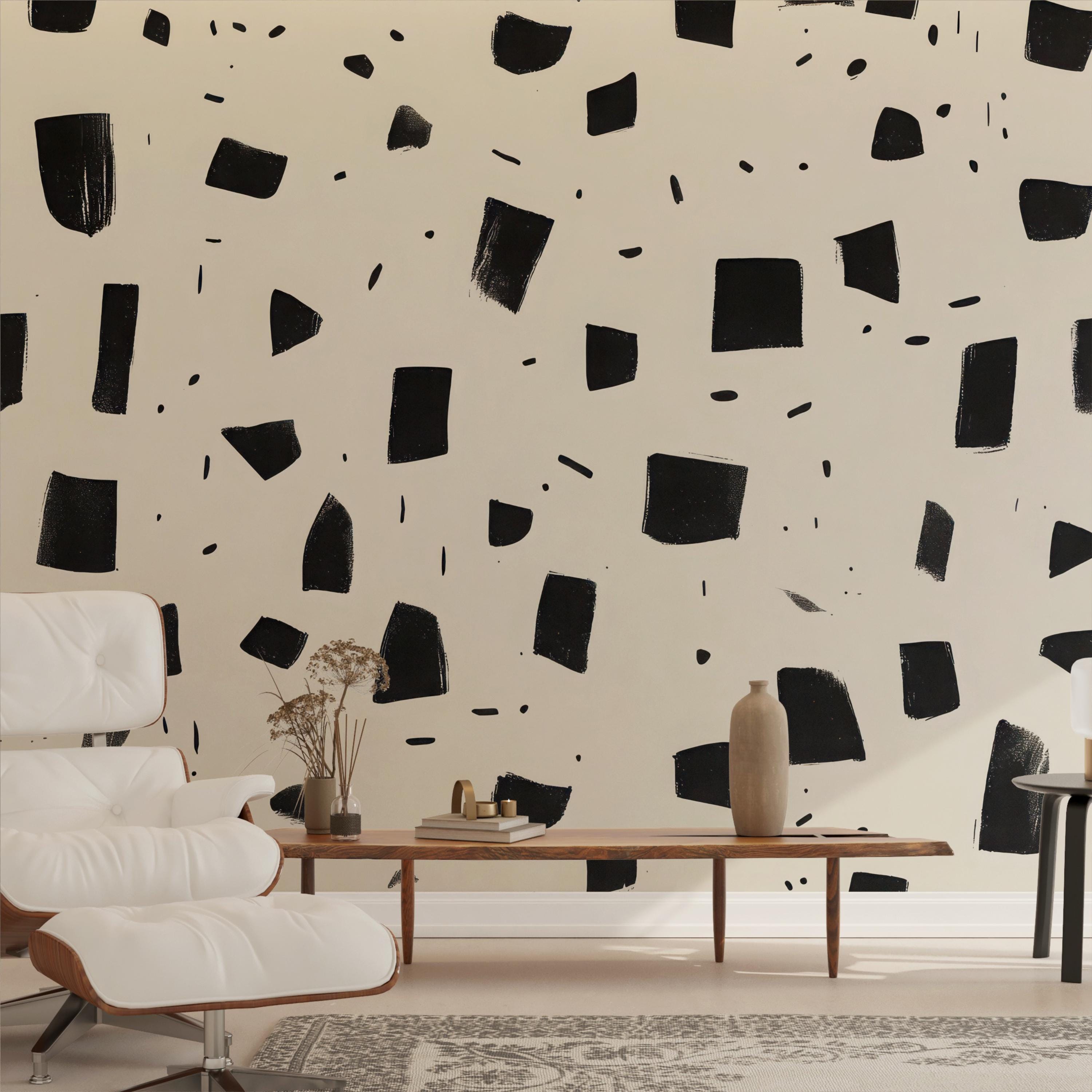 Modern Monochrome Abstract Wallpaper