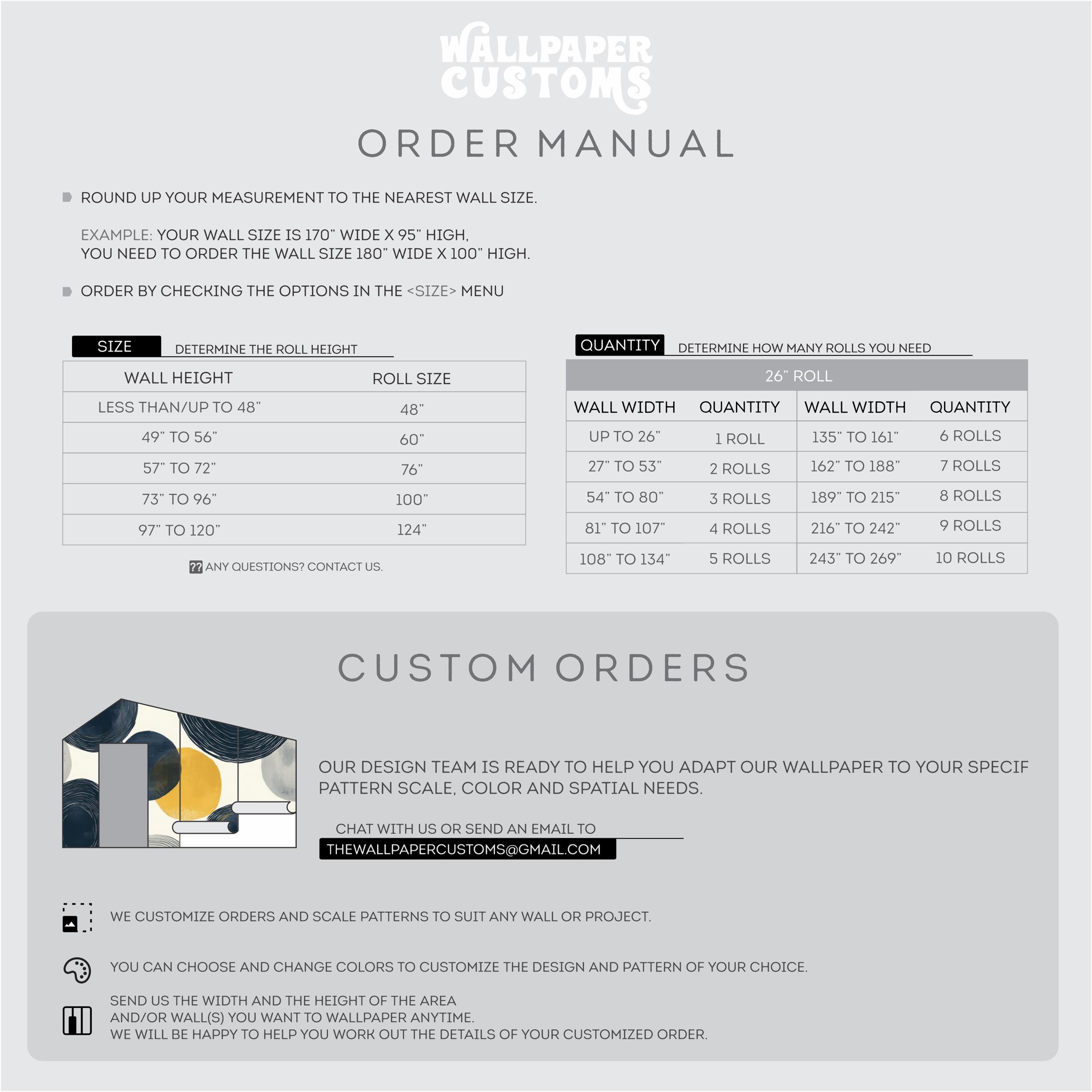 Modern Navy and Mustard Circle Wallpaper