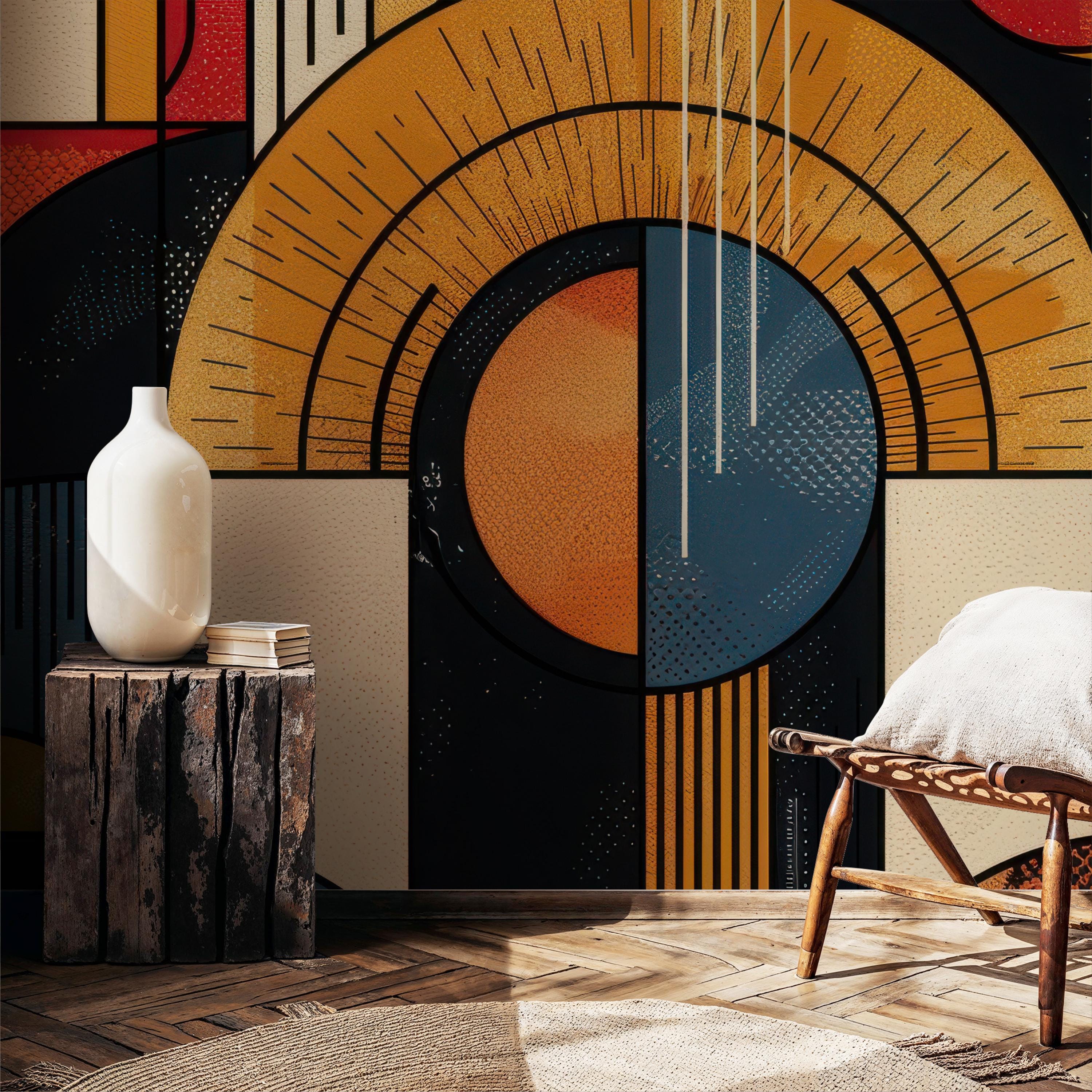 Retro Modern Geometric Wallpaper