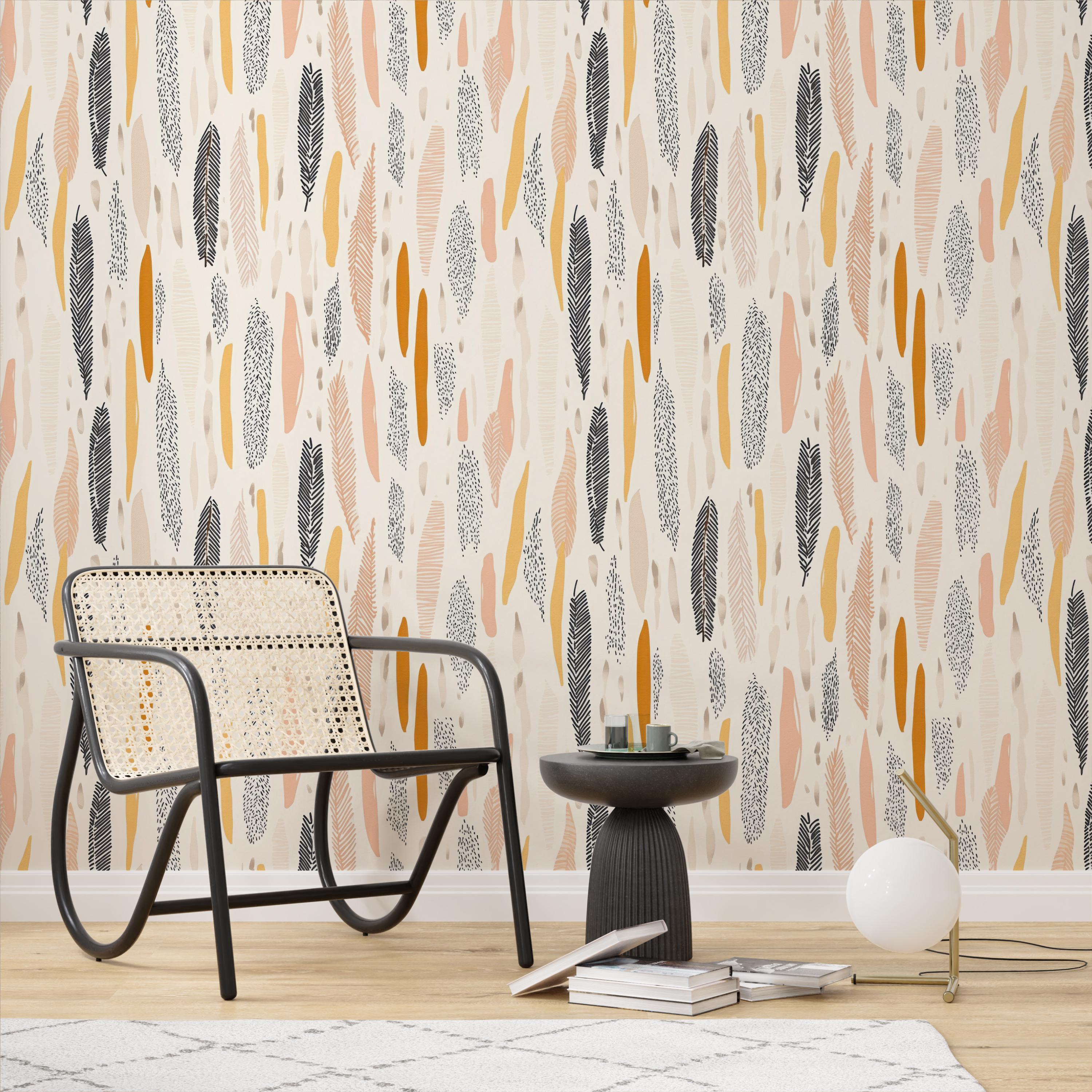 Modern Abstract Feather Wallpaper