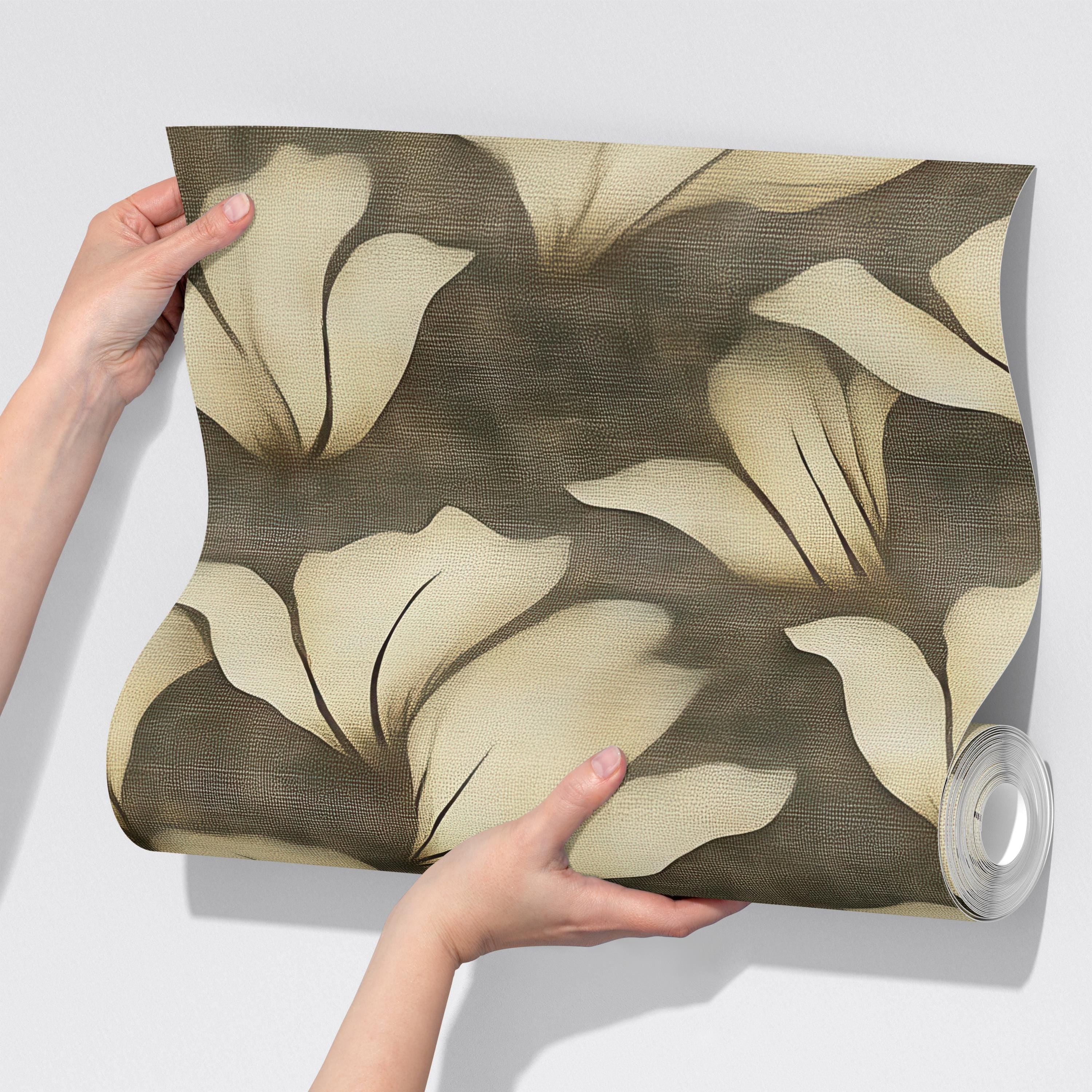 Elegant Beige Floral Wallpaper