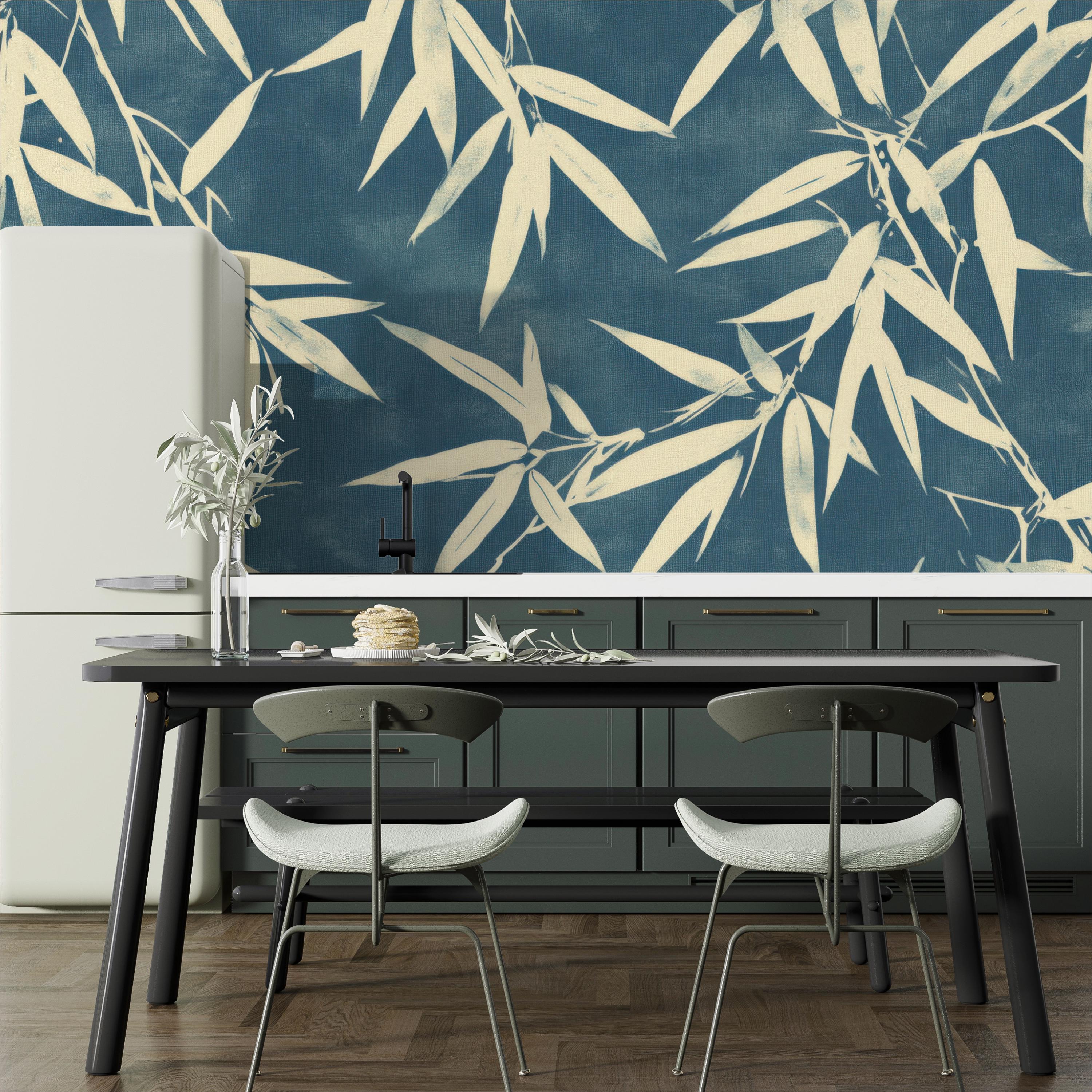 Modern Bamboo Leaf Wallpaper Mural