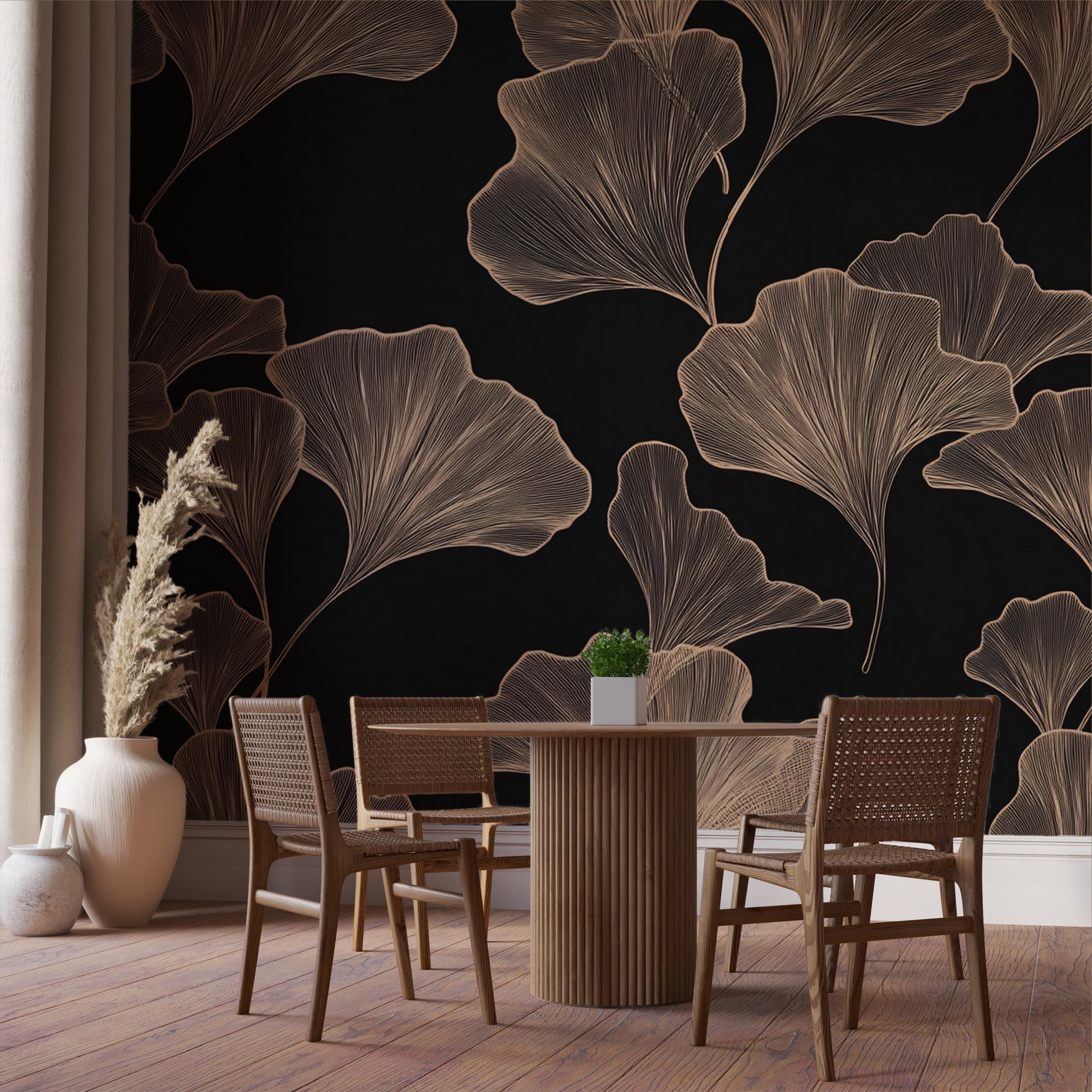 Luxury Ginkgo Leaf Wallpaper
