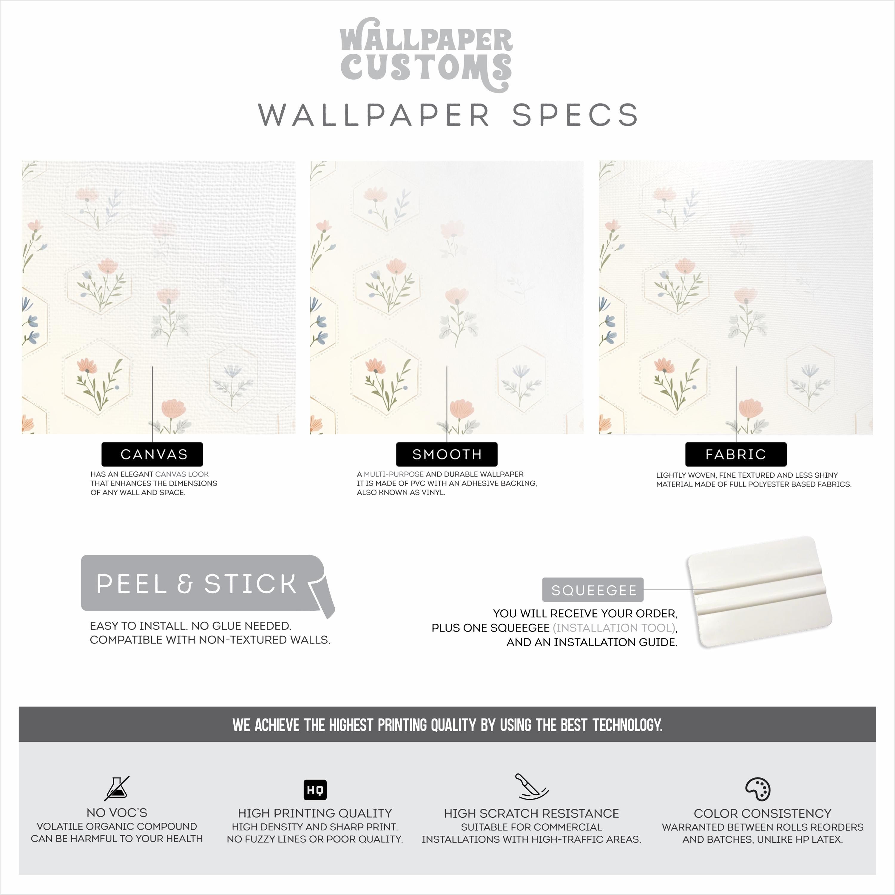 Hexagon Frame Floral Wallpaper