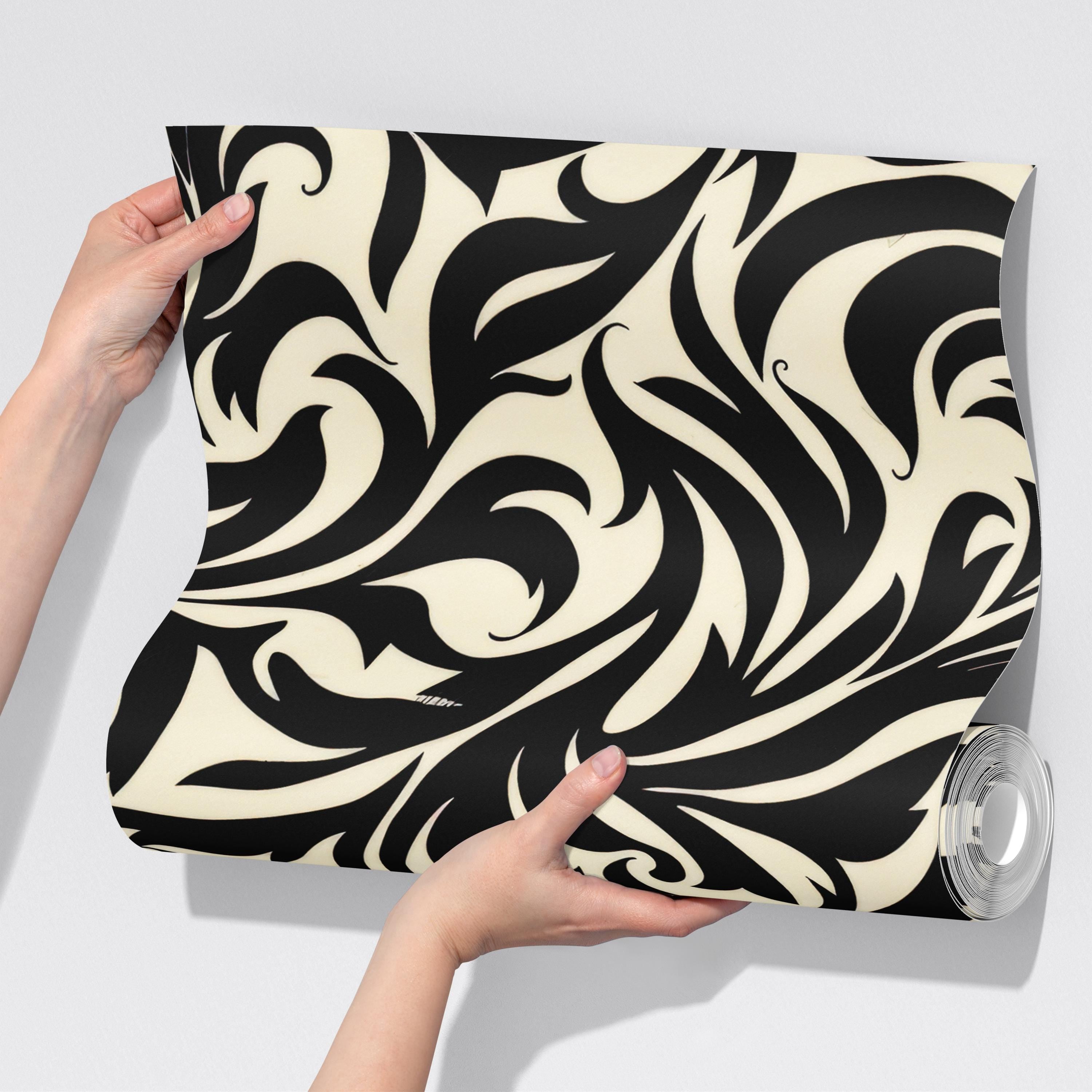 Black Abstract Luxury Swirl Wallpaper