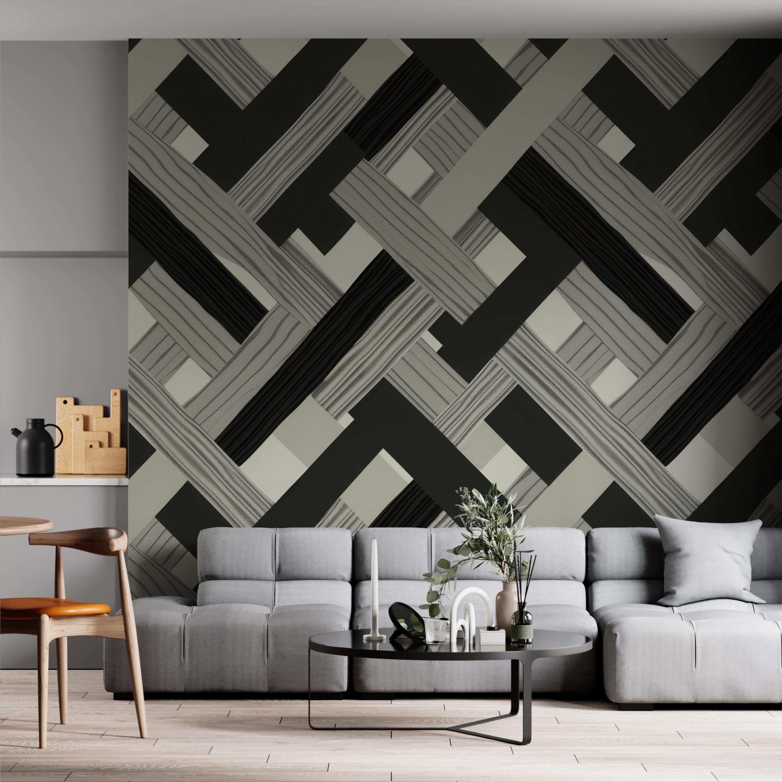 Modern Interwoven Pattern Wallpaper
