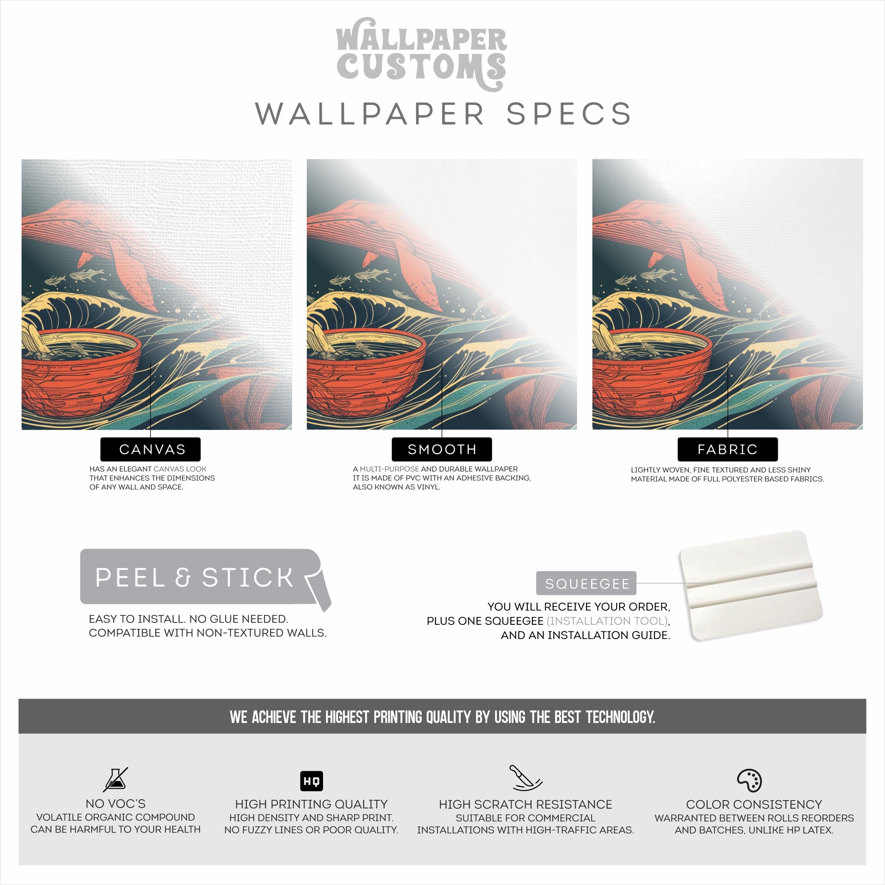 Vintage Japanese Red Whale Wallpaper