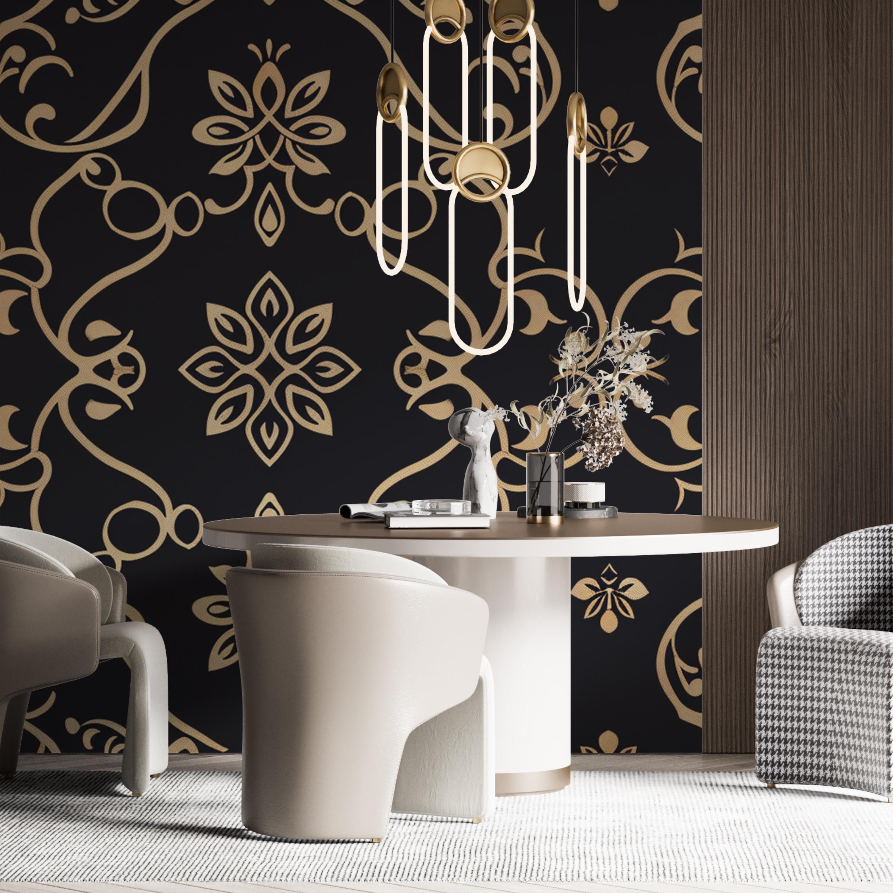 Ornate Baroque Floral Wallpaper