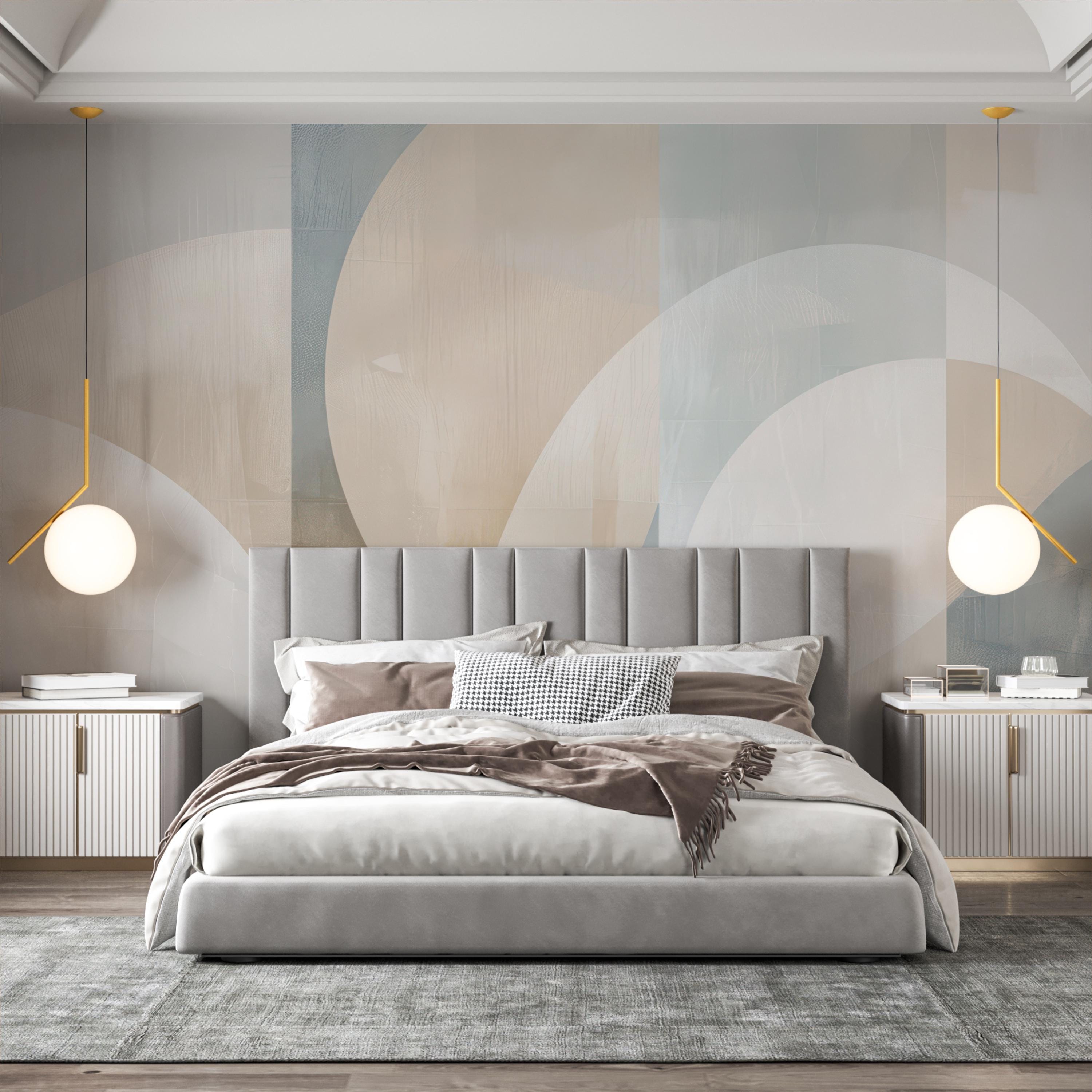 Neutral Curve Earth Tone Wallpaper