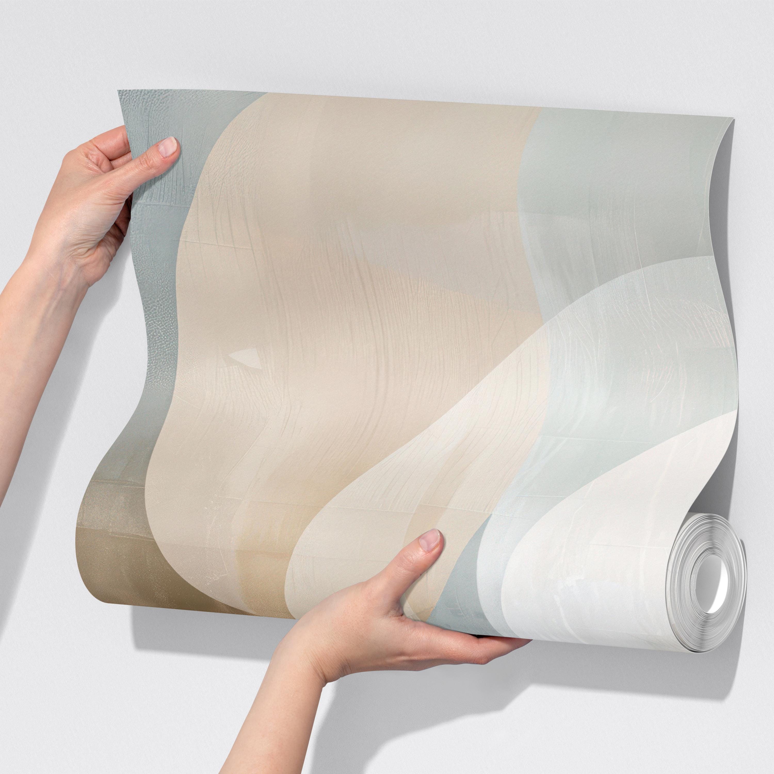 Neutral Curve Earth Tone Wallpaper