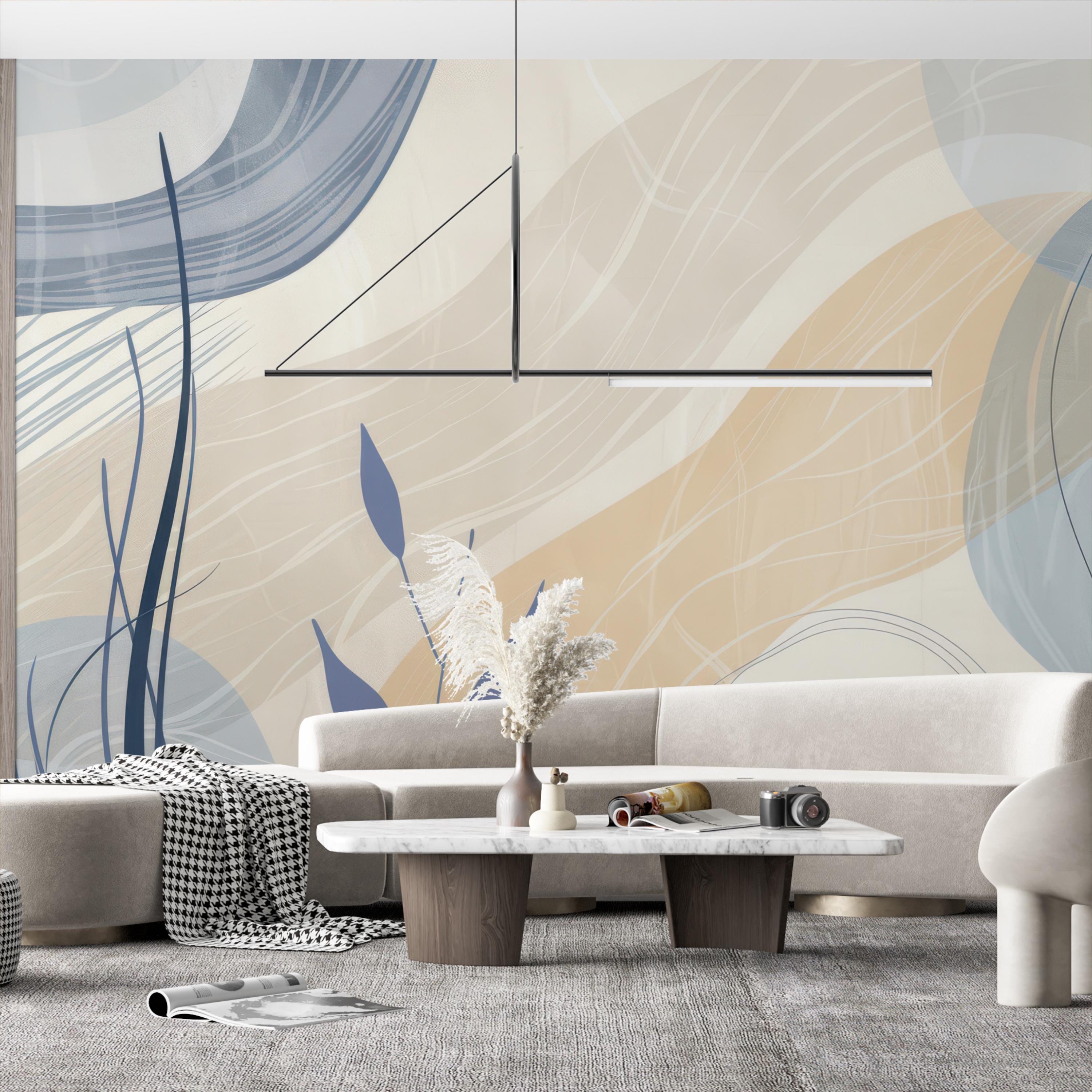 Serene Flowing Abstract Leaf Wallpaper