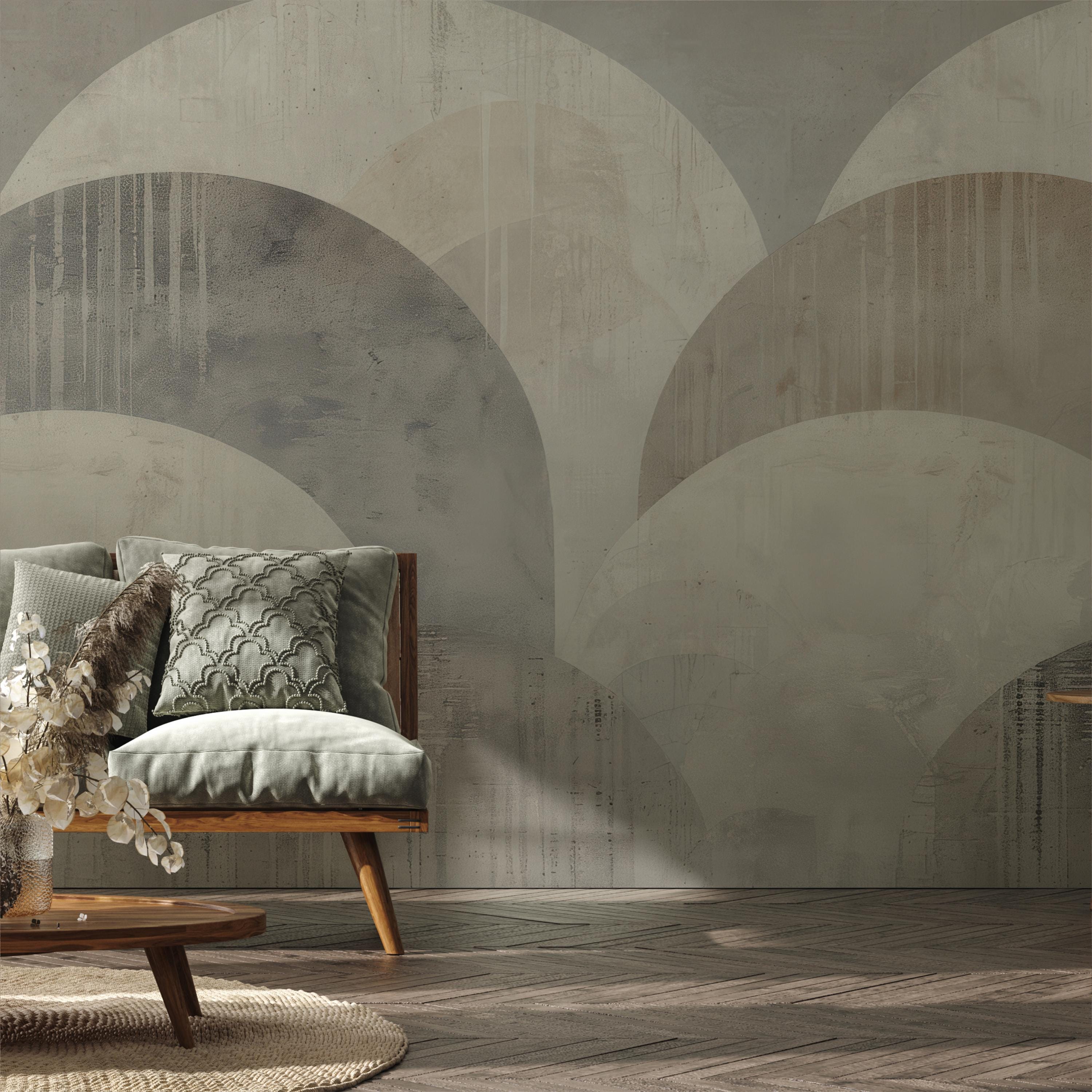Soft Beige Arch Wallpaper Mural