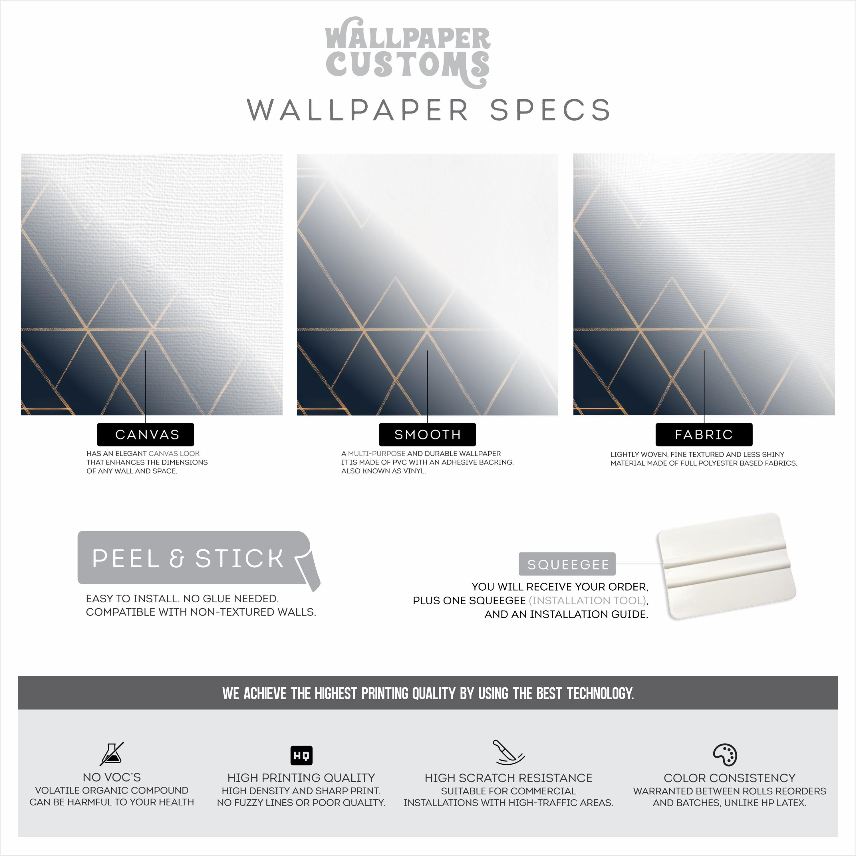 Luxury Navy Blue Geometric Wallpaper