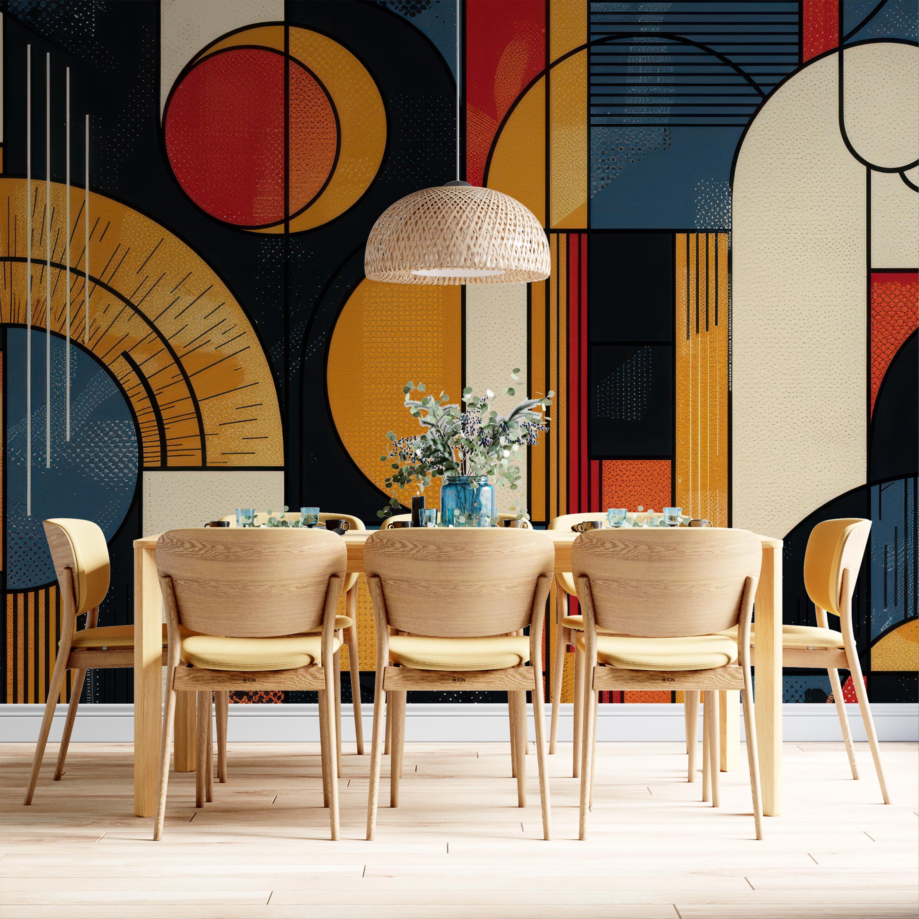 Retro Modern Geometric Wallpaper