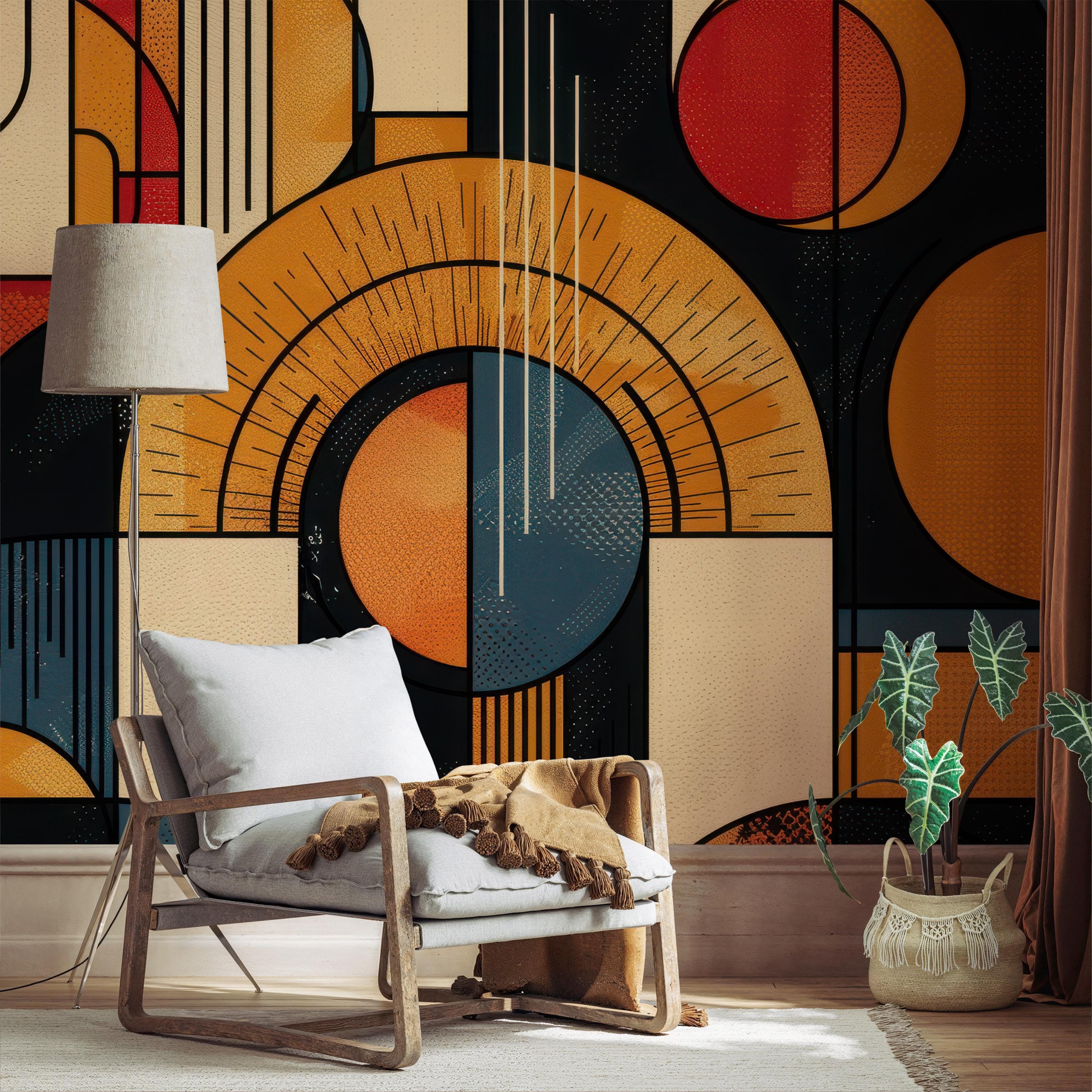 Retro Modern Geometric Wallpaper