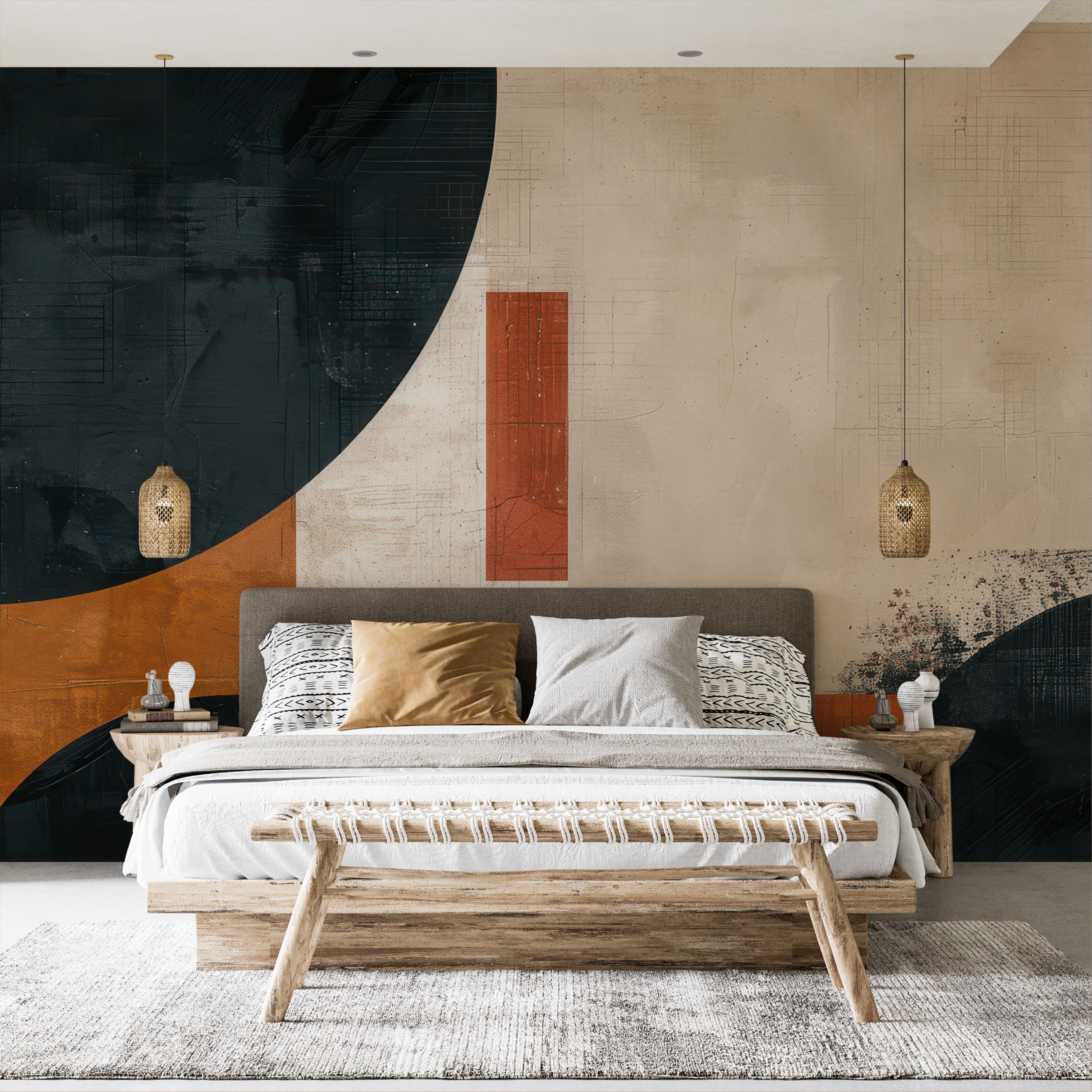 Earthy Rust Geometric Wallpaper