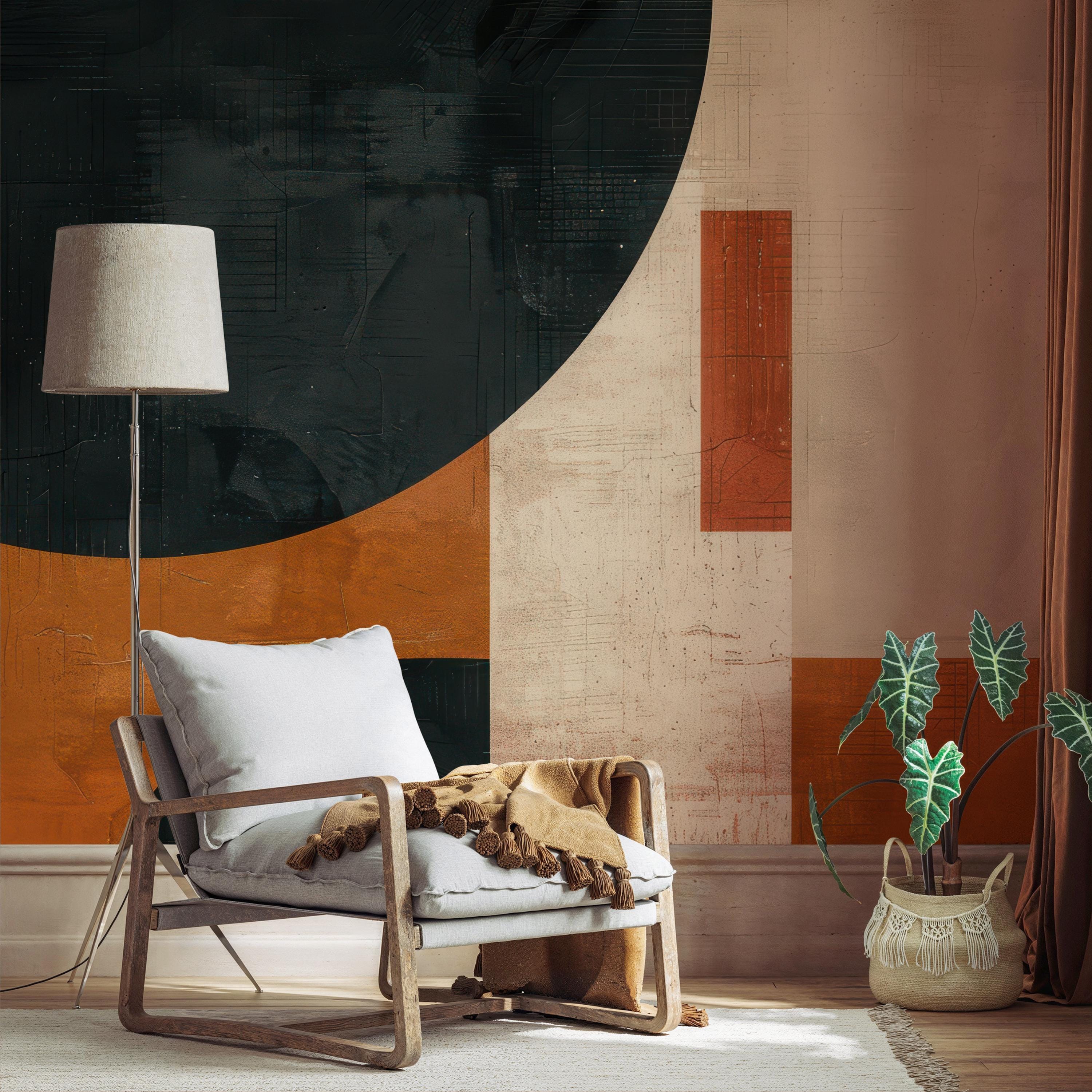 Earthy Rust Geometric Wallpaper