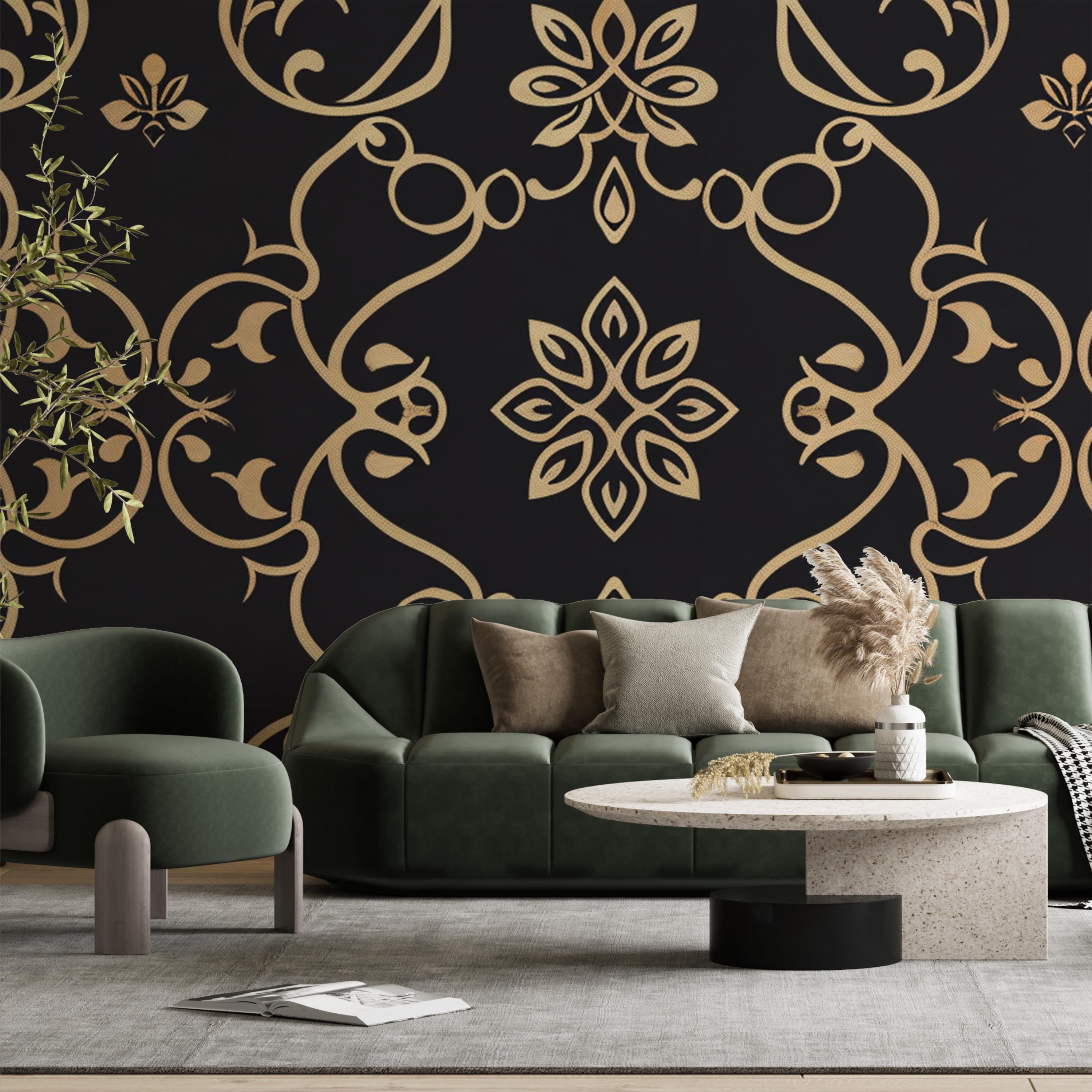 Ornate Baroque Floral Wallpaper