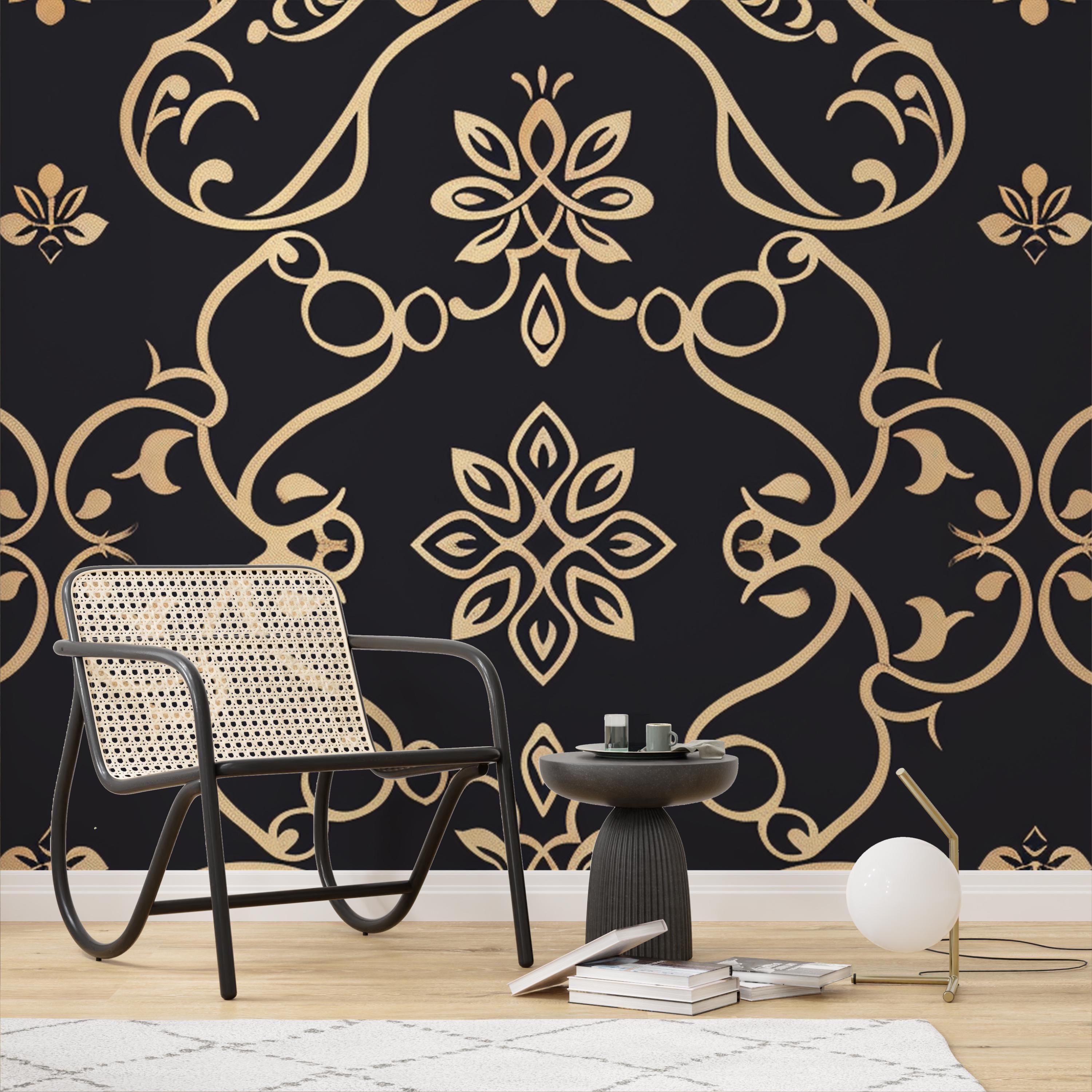 Ornate Baroque Floral Wallpaper