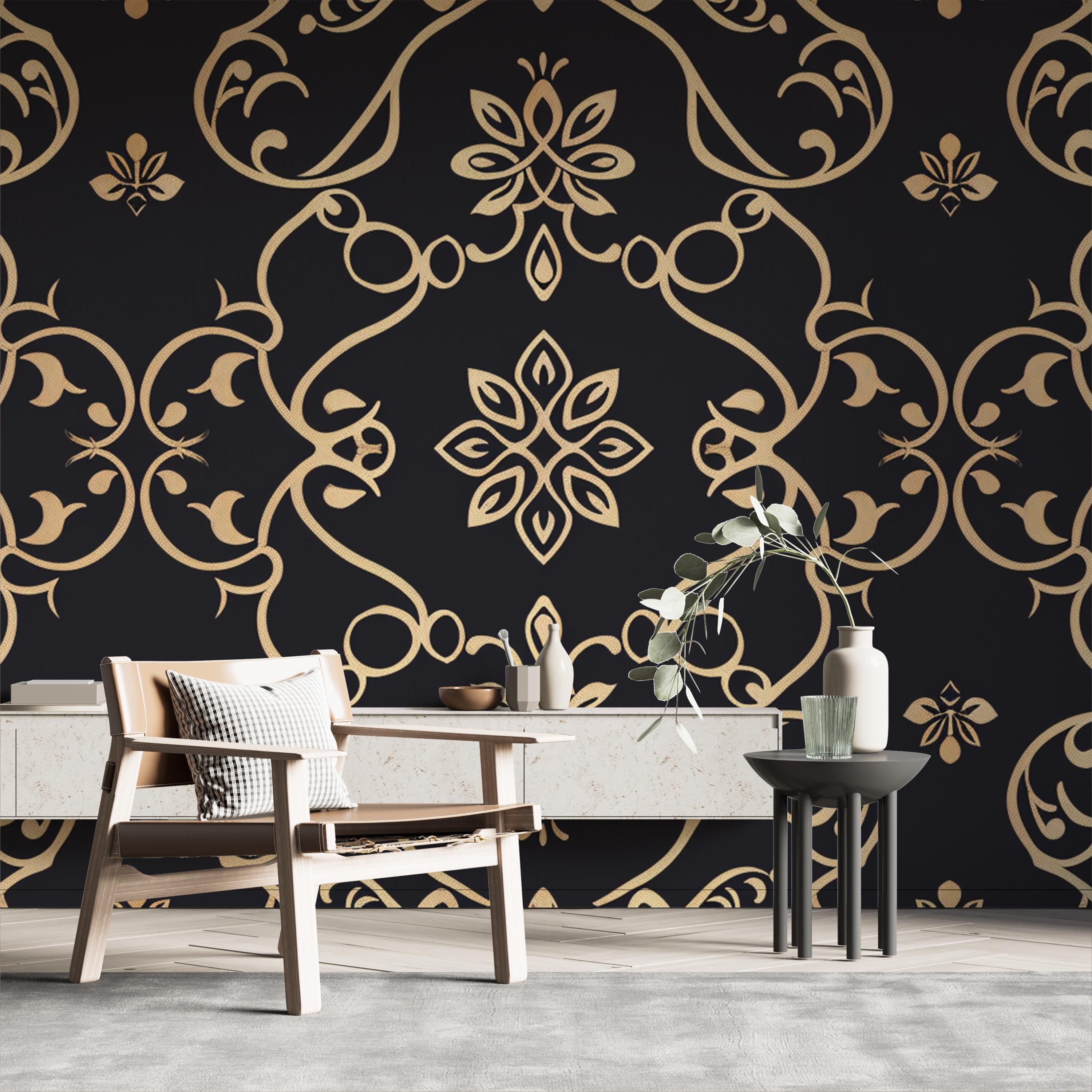 Ornate Baroque Floral Wallpaper